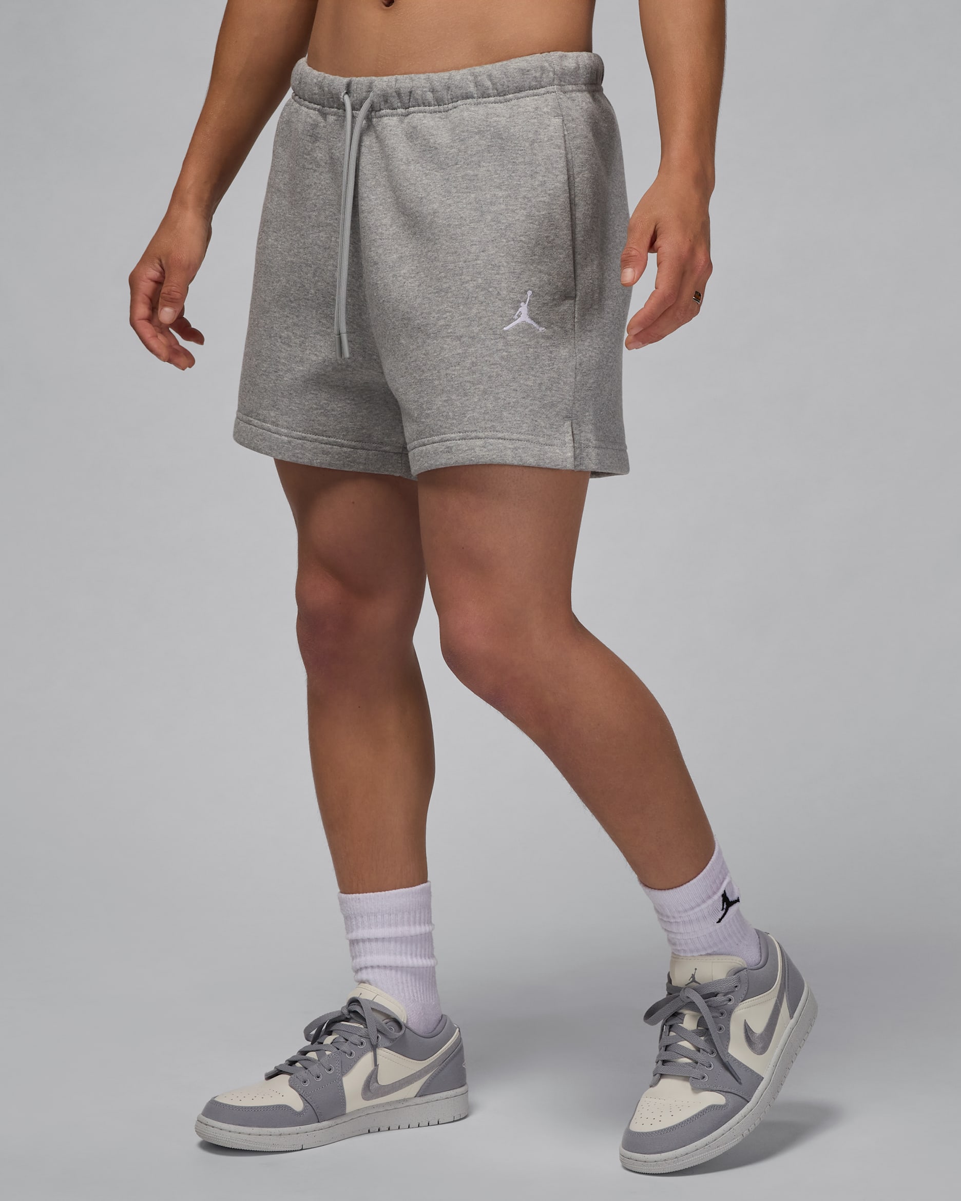 Shorts para mujer Jordan Brooklyn Fleece - Gris oscuro jaspeado/Blanco