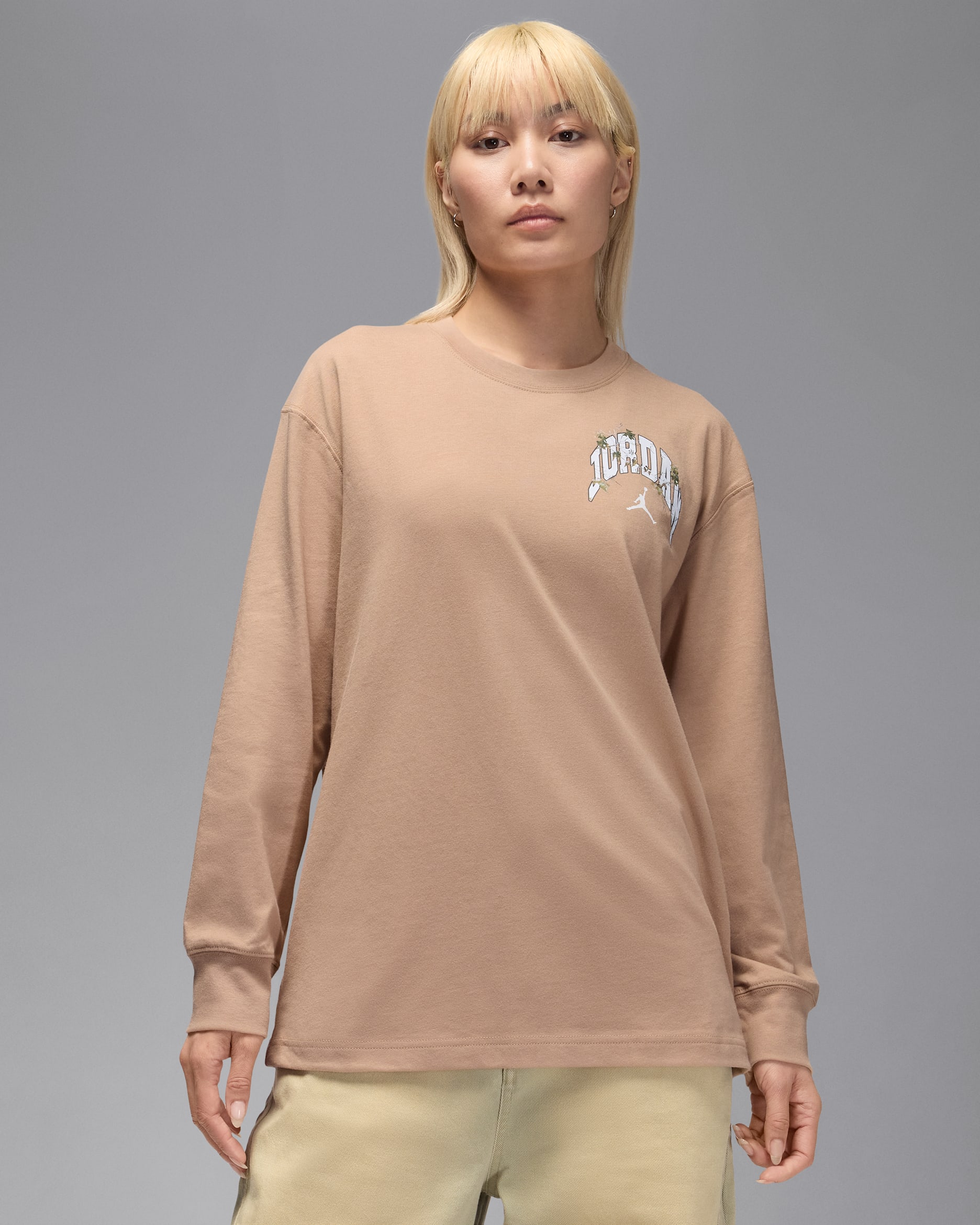 ジョーダン ブルックリン ウィメンズ リアルツリー オーバーサイズド ロングスリーブ Tシャツ - ヘンプ/セイル