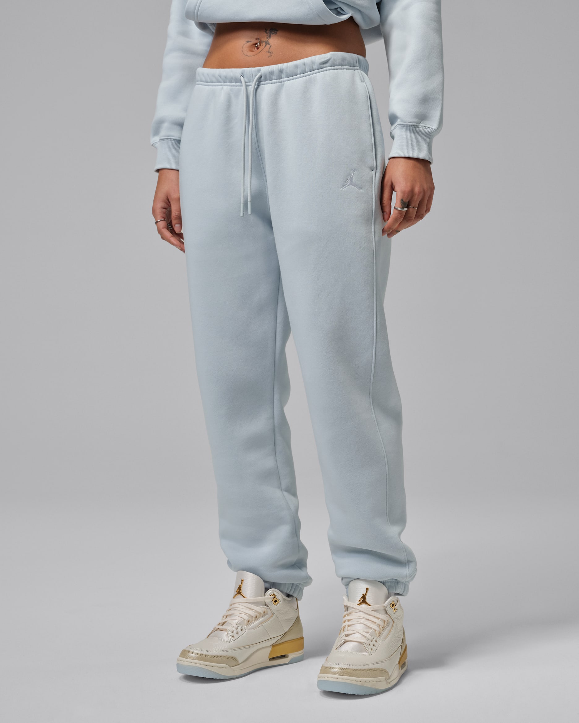 Jordan Brooklyn Fleece Damenhose - Aura/Weiß