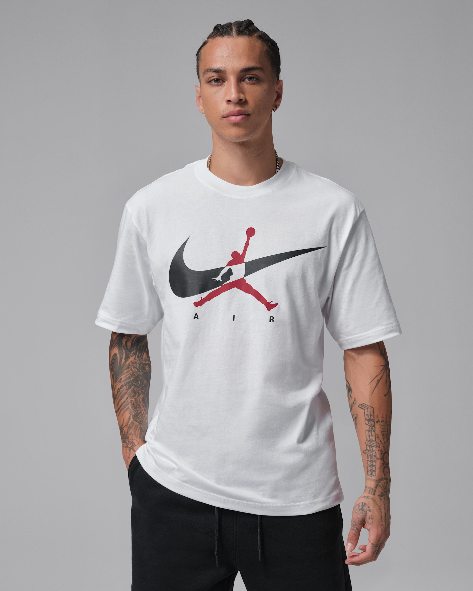 ジョーダン ブルックリン メンズ ジャンプマン Tシャツ - ホワイト/ブラック