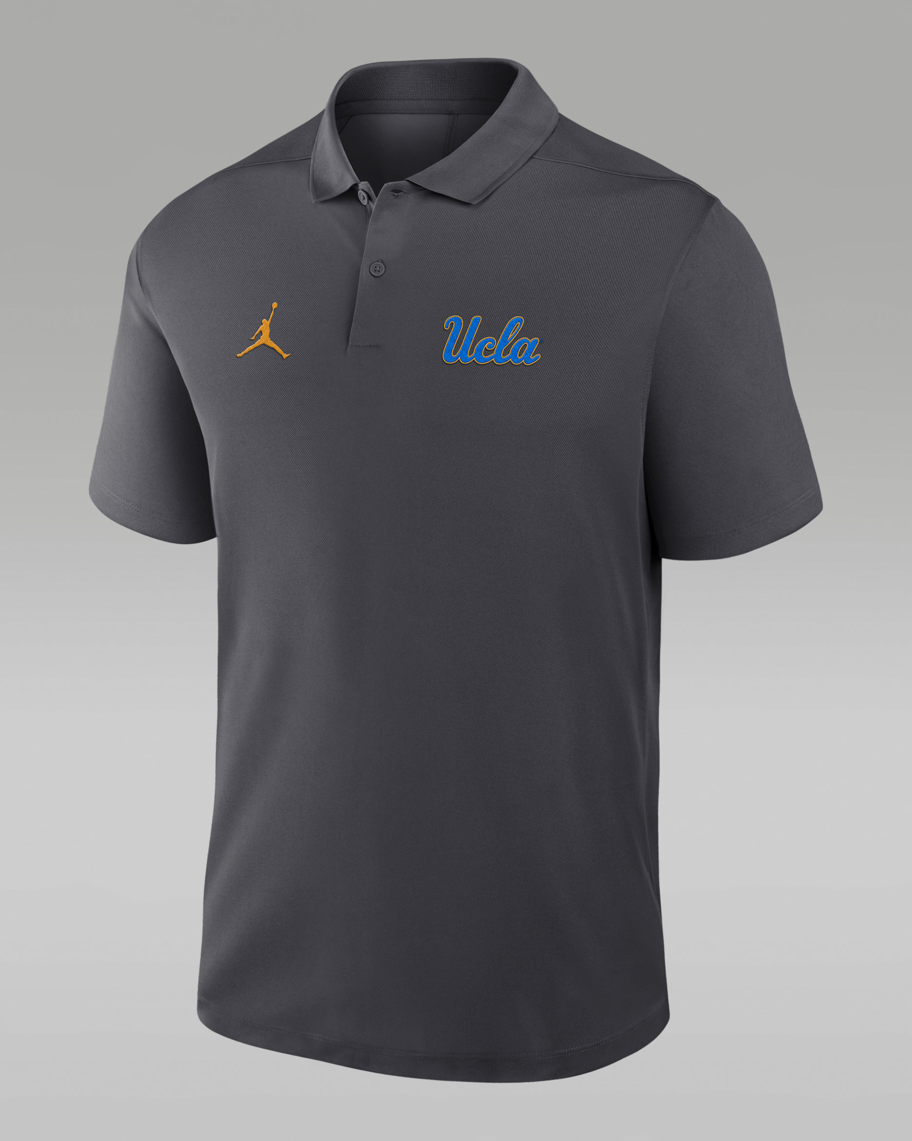 UCLA Primetime Victory Primary Logo Men's Jordan Brand Dri-FIT College Polo - Anthracite