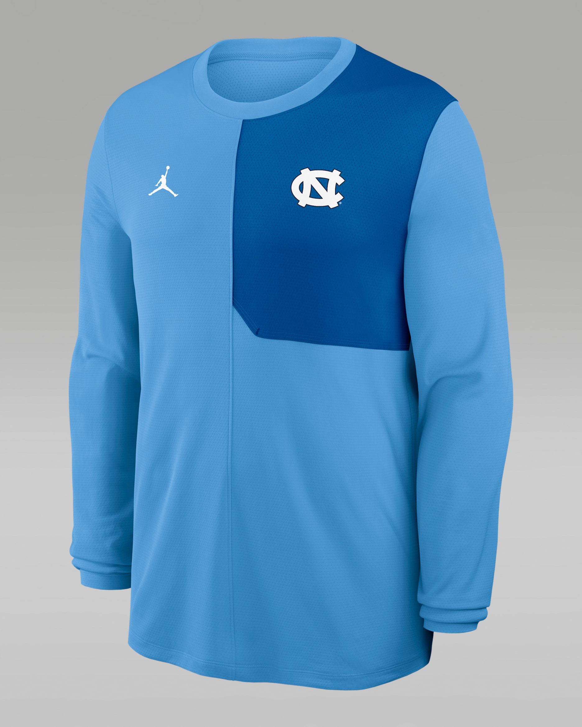 North Carolina Sideline Coach Men's Jordan Brand Dri-FIT College Long-Sleeve Top - Light Blue