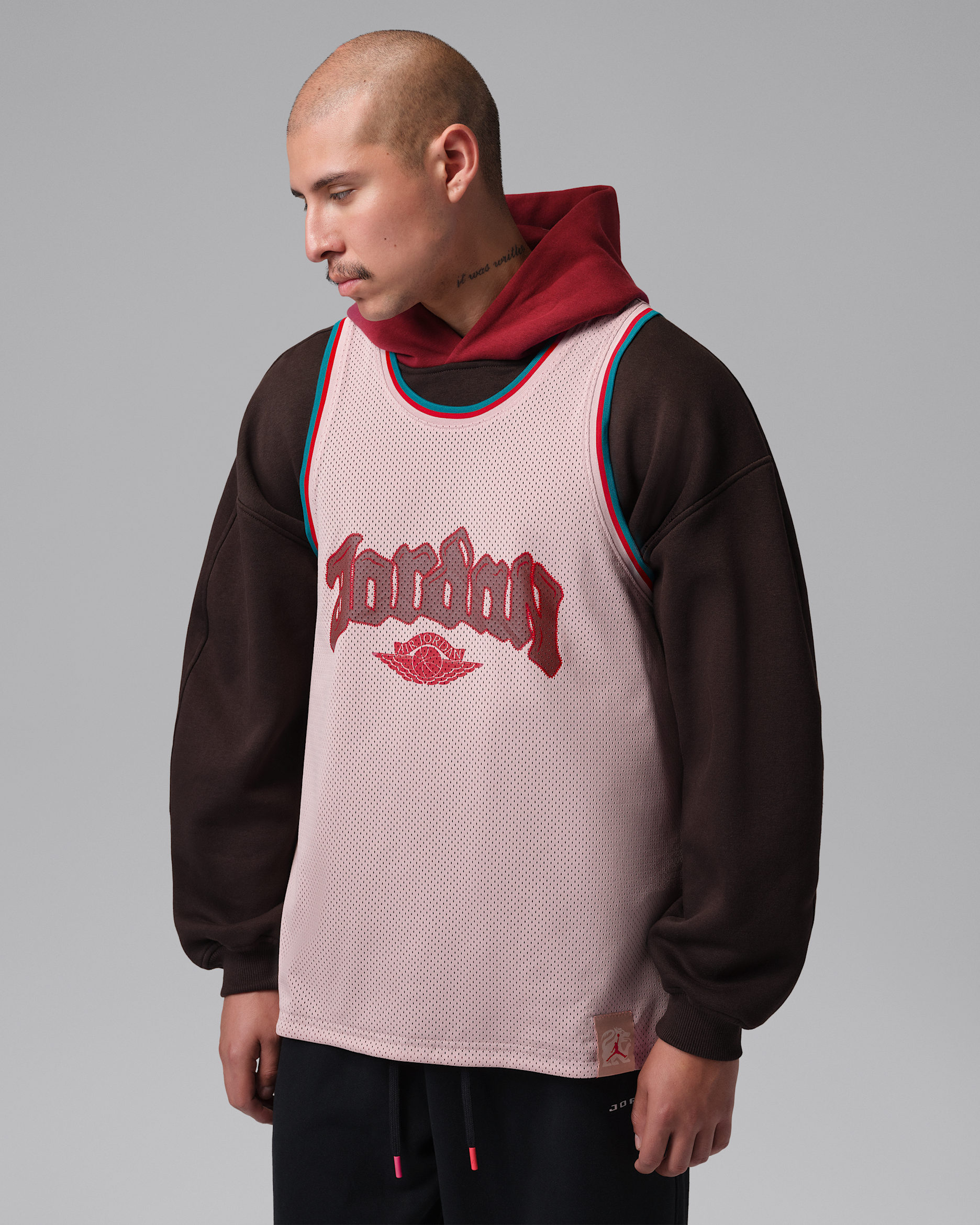 Jersey de malla reversible para hombre Jordan Brooklyn Día de Muertos - Beige partícula