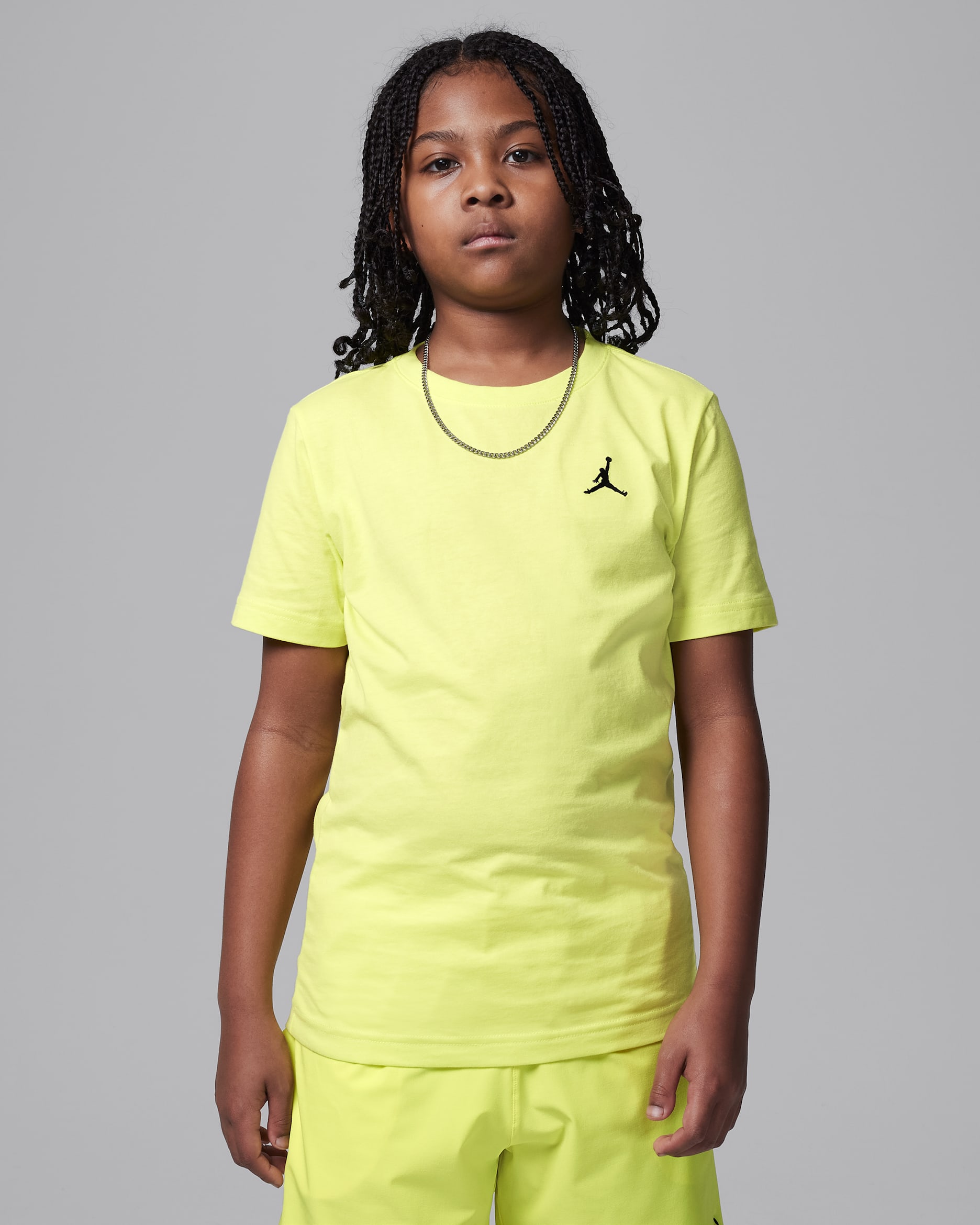 Playera bordada Jumpman Air para niños talla grande Jordan - Toque de limón