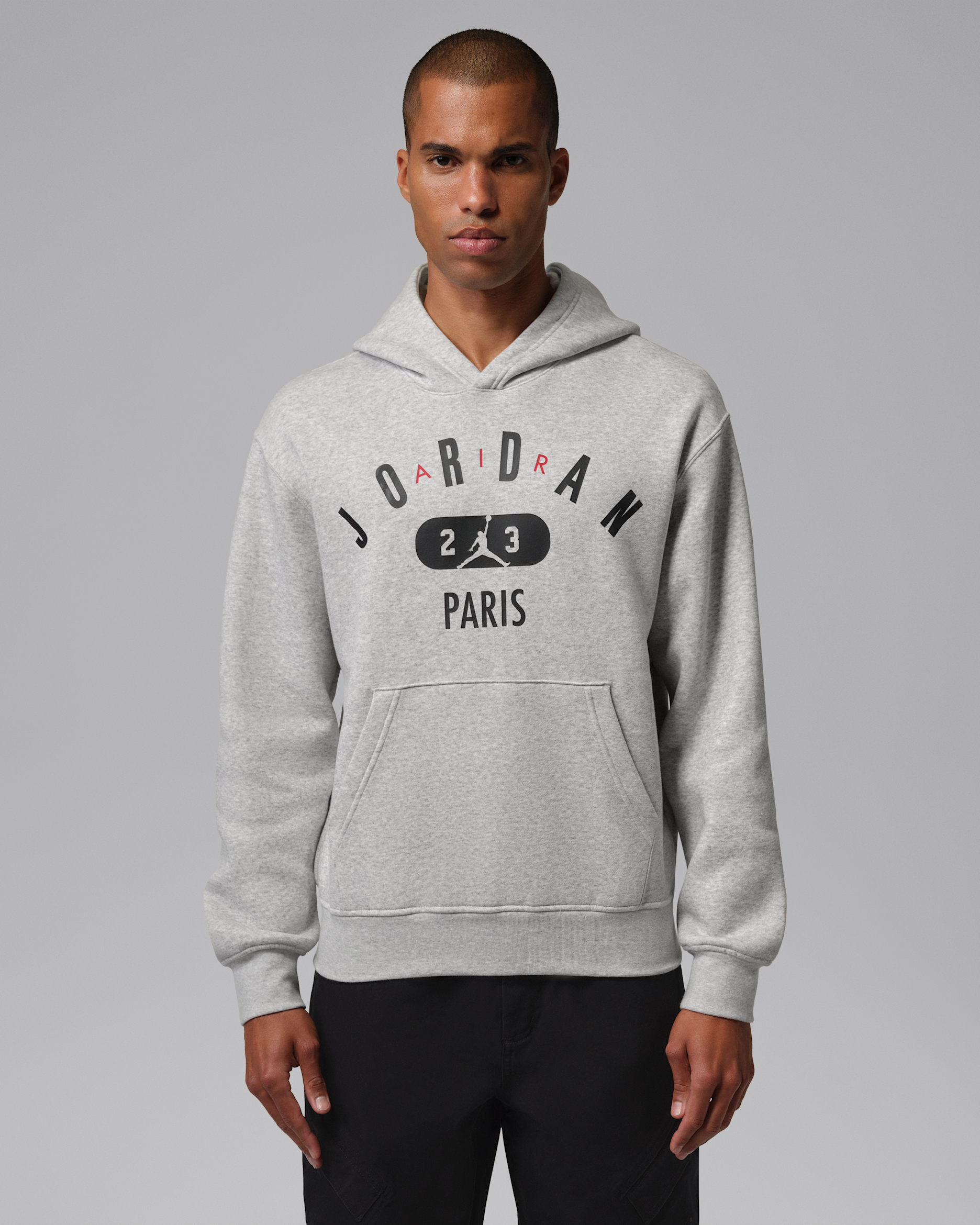 Ανδρικό φλις φούτερ με κουκούλα Paris Jordan - Grey Heather