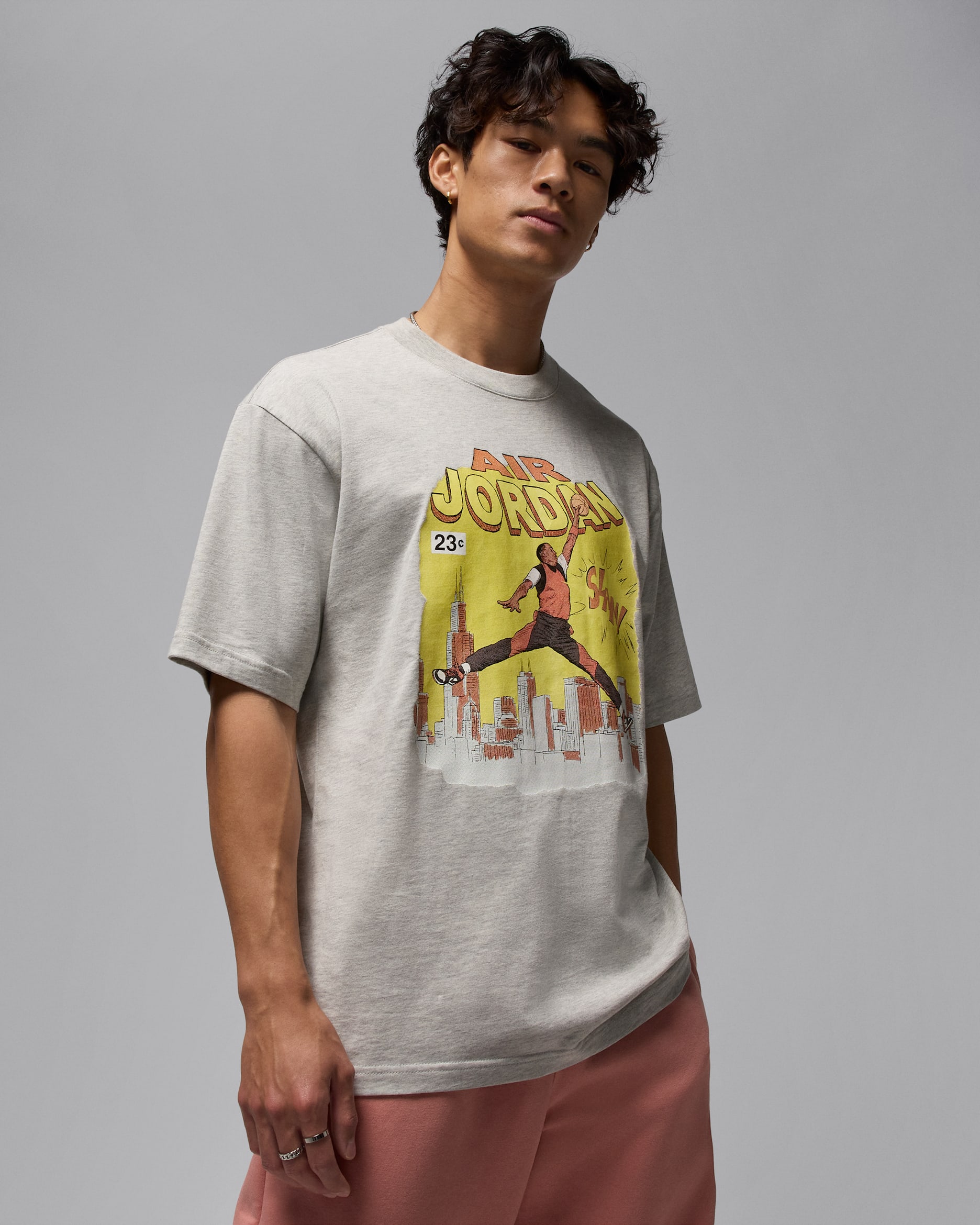 Jordan Comic T-shirt voor heren - Grey Heather/Zwart