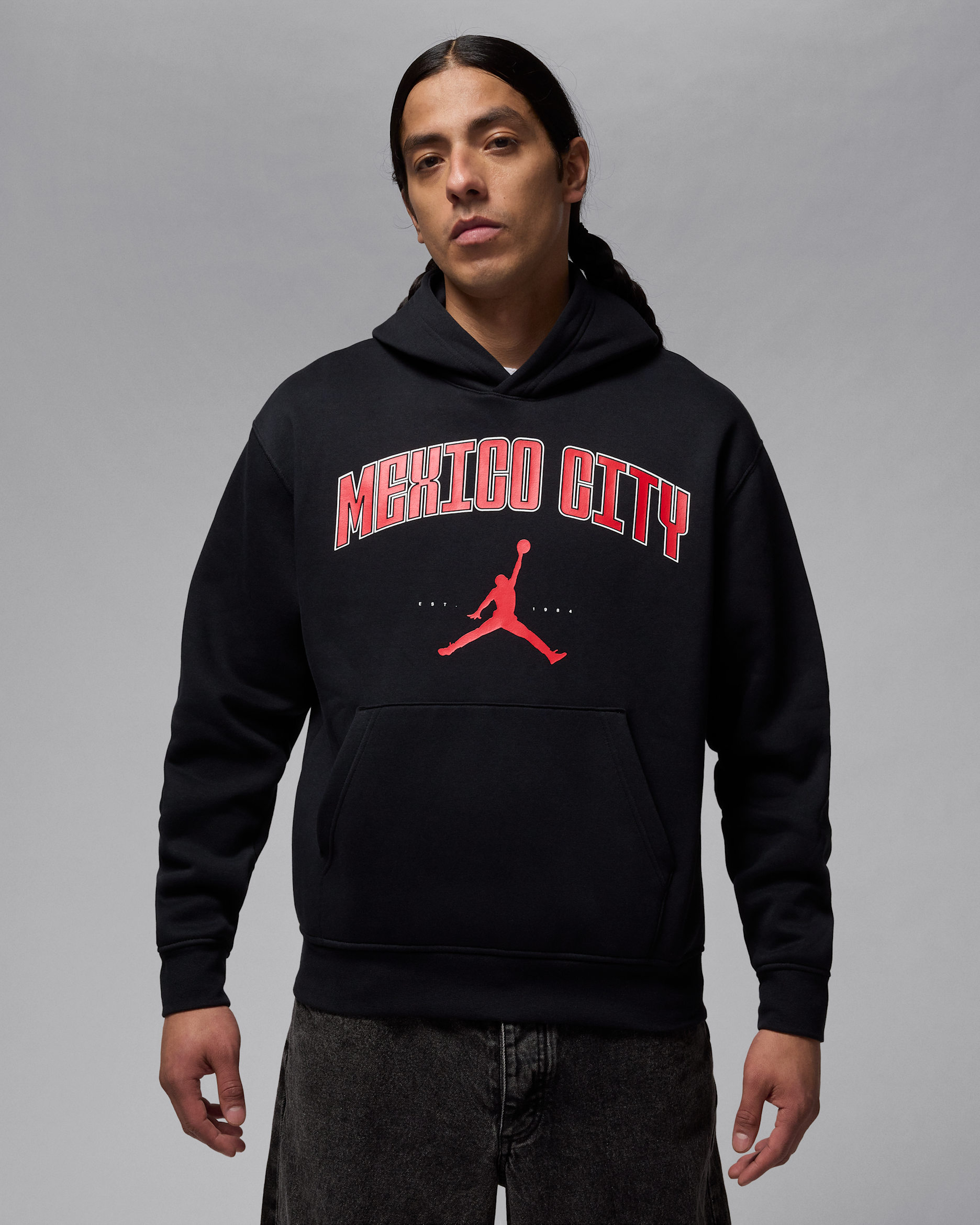 Sudadera con gorro sin cierre de tejido Fleece Mexico City para hombre Jordan - Negro