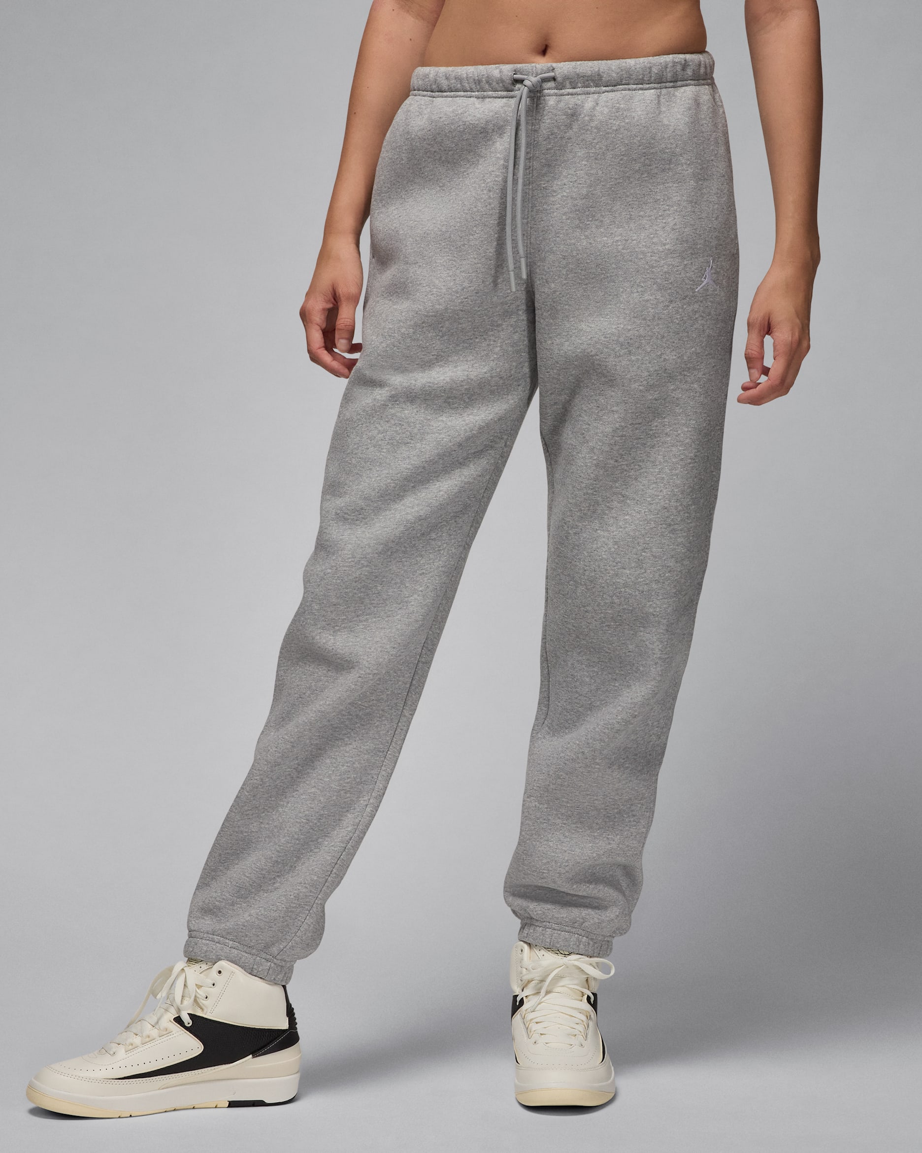 Jordan Brooklyn Fleece Women's Trousers - Dark Grey Heather/White