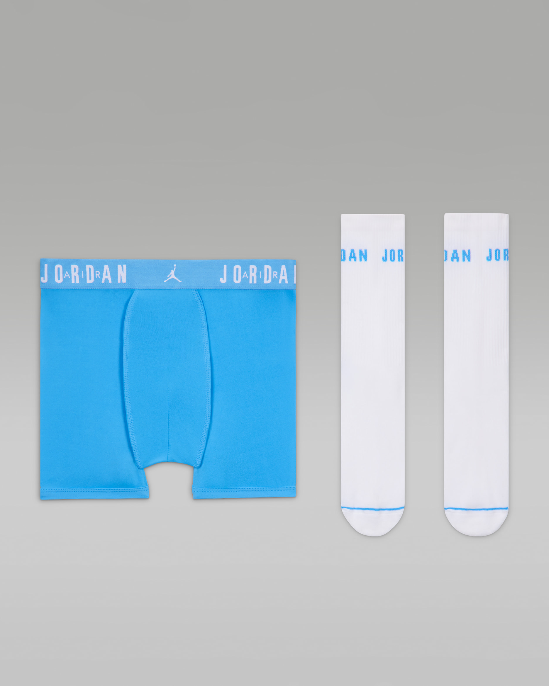 Conjunto de 2 piezas de calcetas y ropa interior Dri-FIT para niños talla grande Jordan - Azul universitario