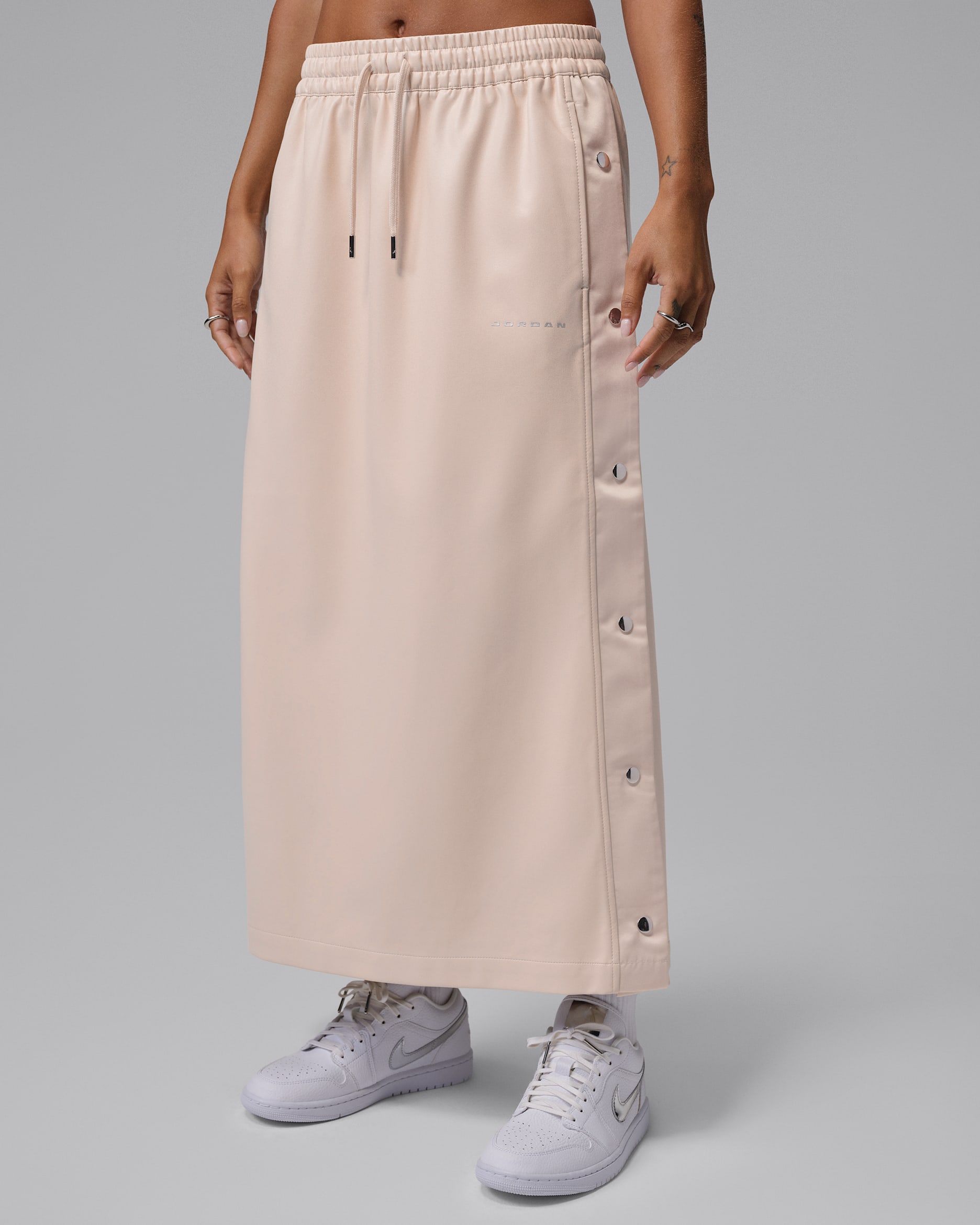 Jupe mi-mollet en similicuir Jordan Flight pour femme - Pearl White