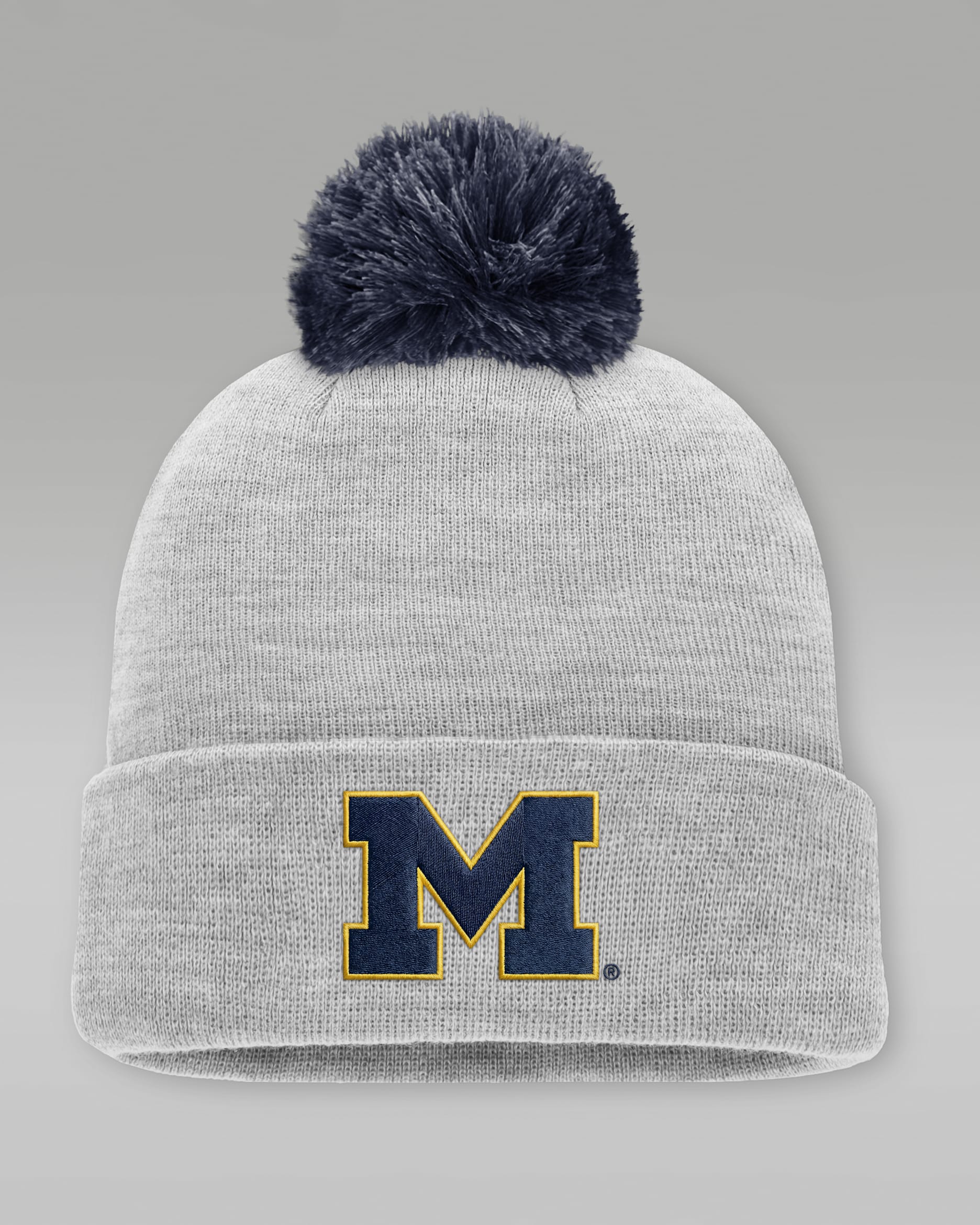 Michigan Peak Men's Jordan Brand College Cuffed Beanie - Grey Heather