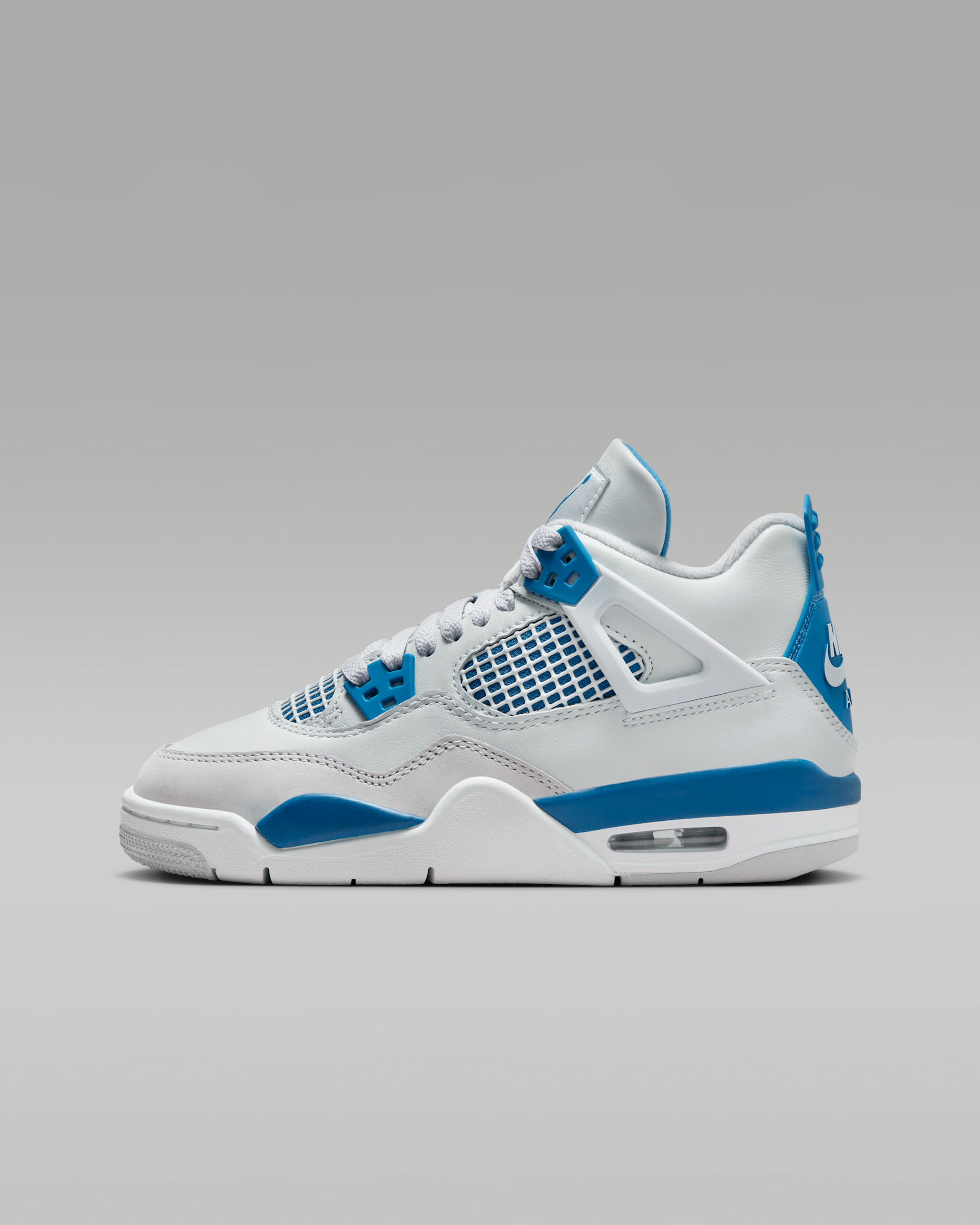Air Jordan 4 Retro 'Industrial Blue' Older Kids' Shoes - Off-White/Neutral Grey/Military Blue