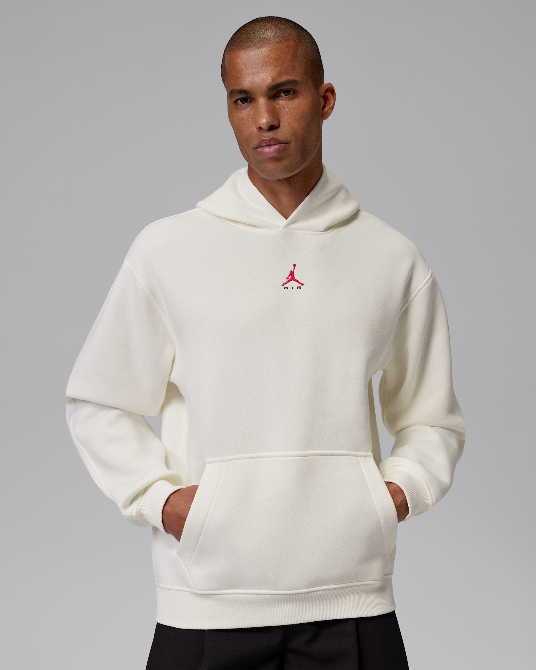 Jordan Brooklyn Men's Statement Pullover Hoodie - Sail/University Red