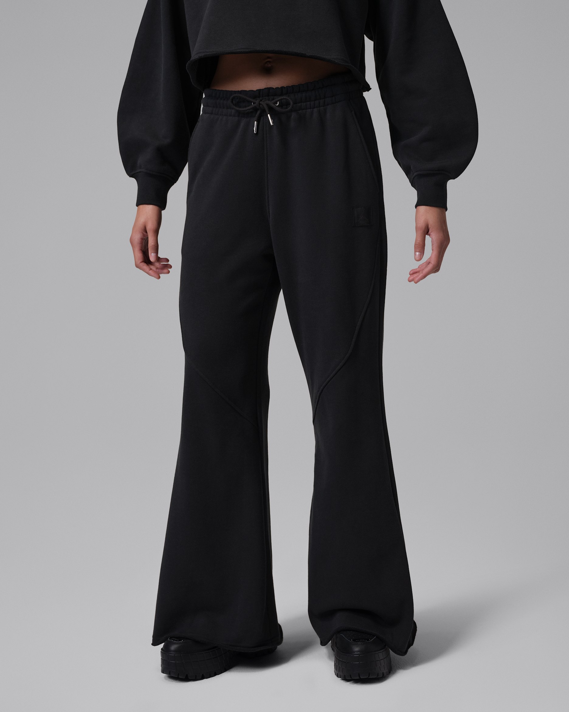 Pants acampanados para mujer Jordan Flight Fleece - Negro/Gris humo oscuro