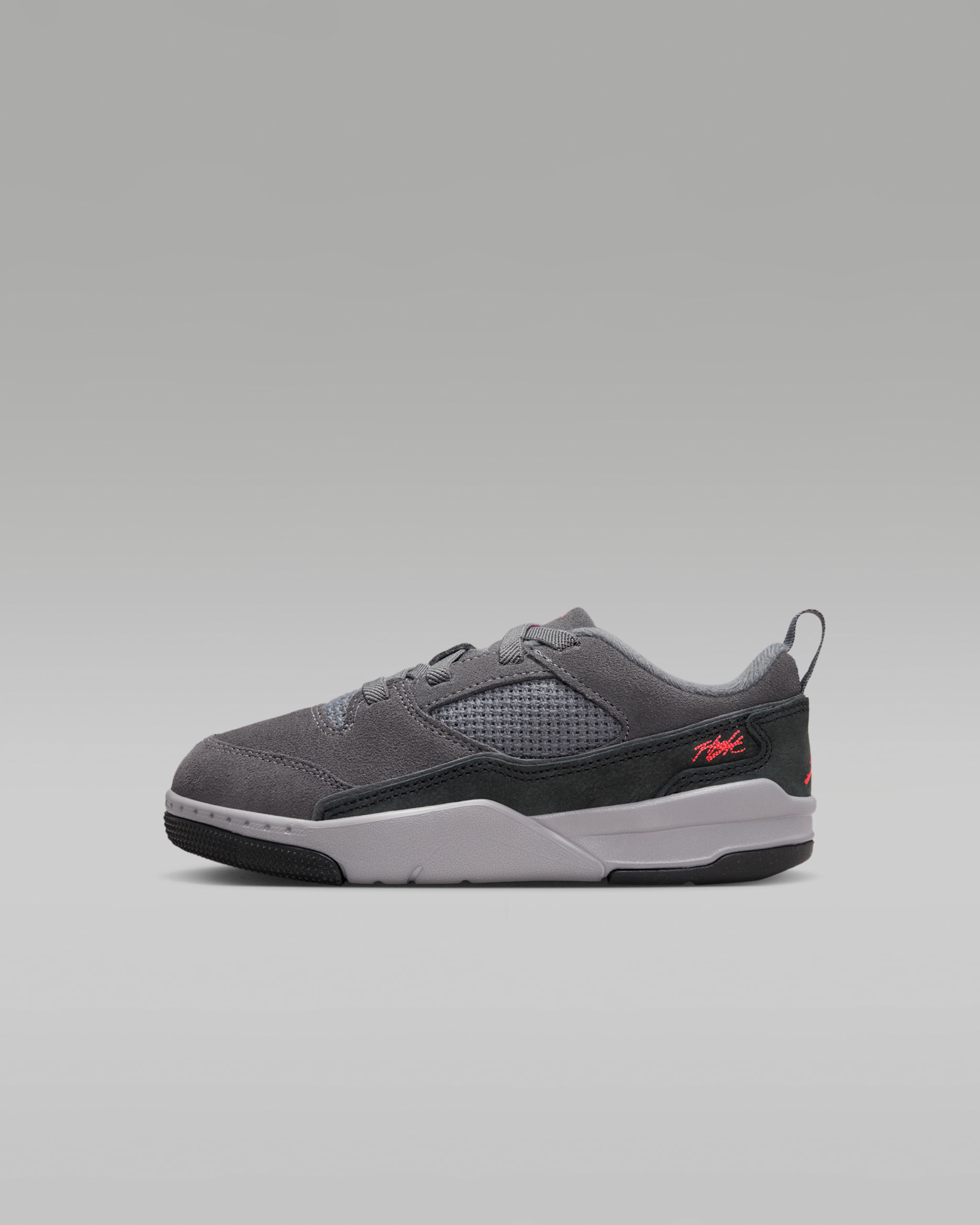 Jordan Flight Court Younger Kids' Shoes - Dark Grey/Black/Cement Grey/Infrared 23