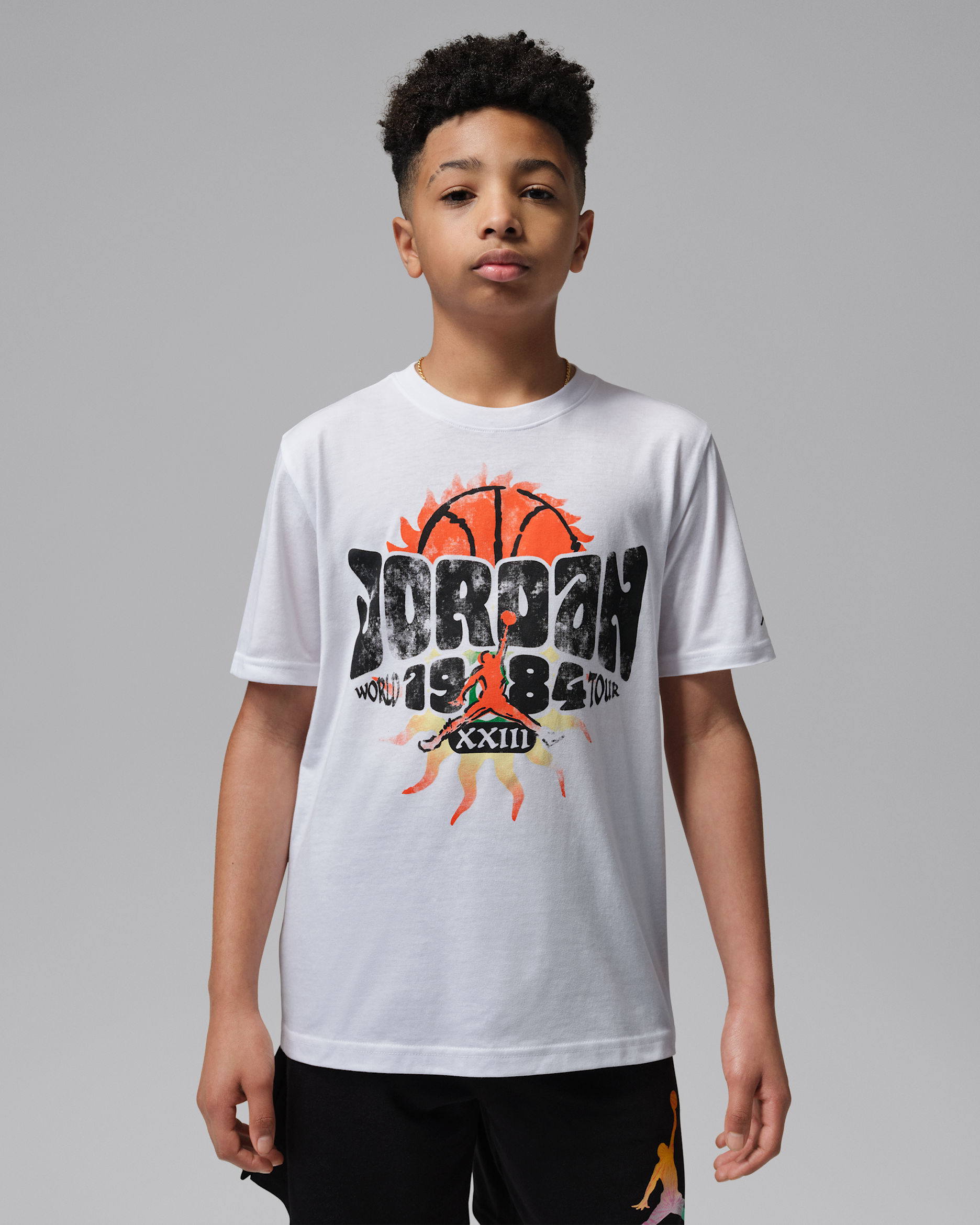 Jordan Super Splash Big Kids' Paint Spill Jumpman T-Shirt - White