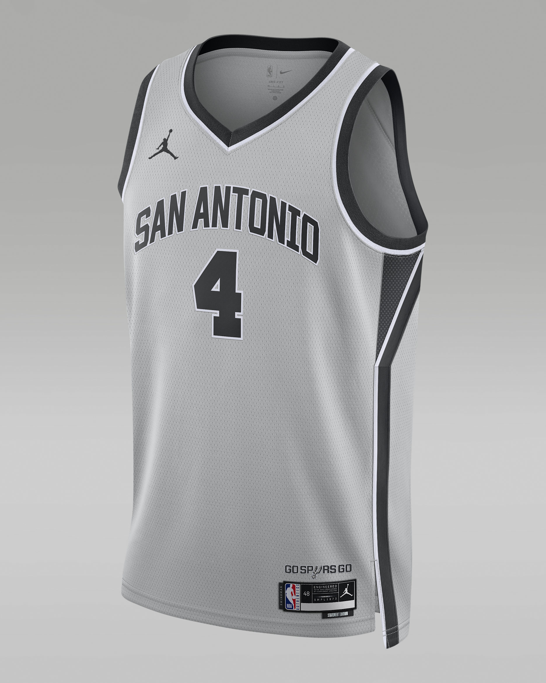 San Antonio Spurs 2025/26 Statement Edition Men's Nike Dri-FIT NBA Swingman Jersey - Flat Silver