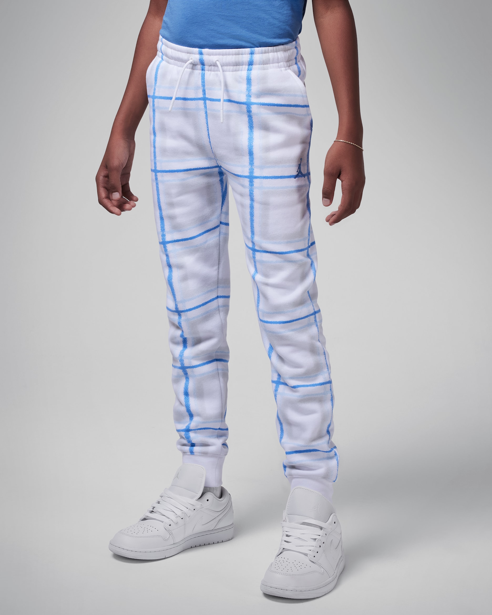 Pants de tejido Fleece para días festivos para niños talla grande Jordan Brooklyn Essentials - Blanco