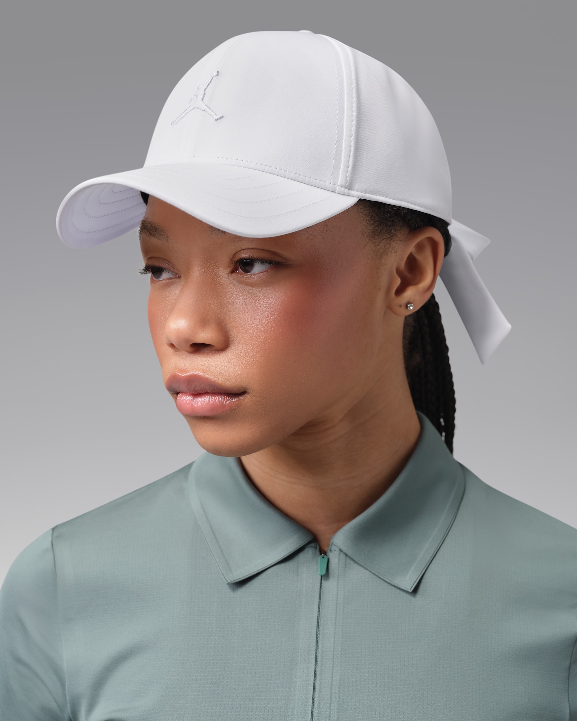 Jordan Club Structured Golf Cap - White/White