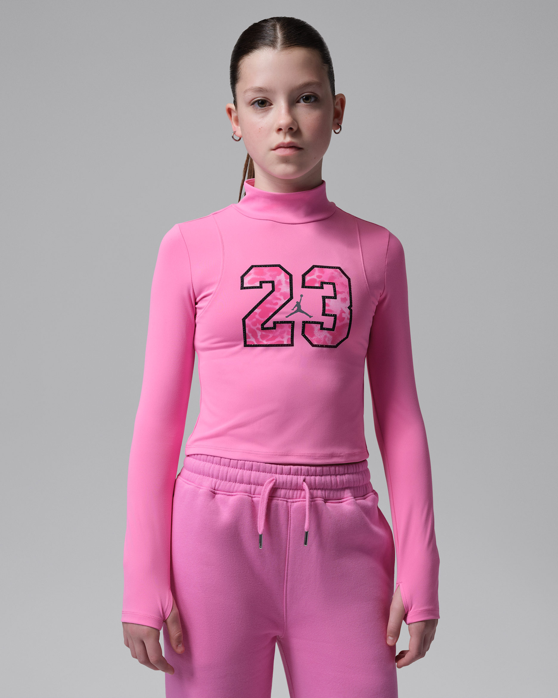 Jordan Big Kids' Fierce and Fearless Long-Sleeve Knit Top - Playful Pink