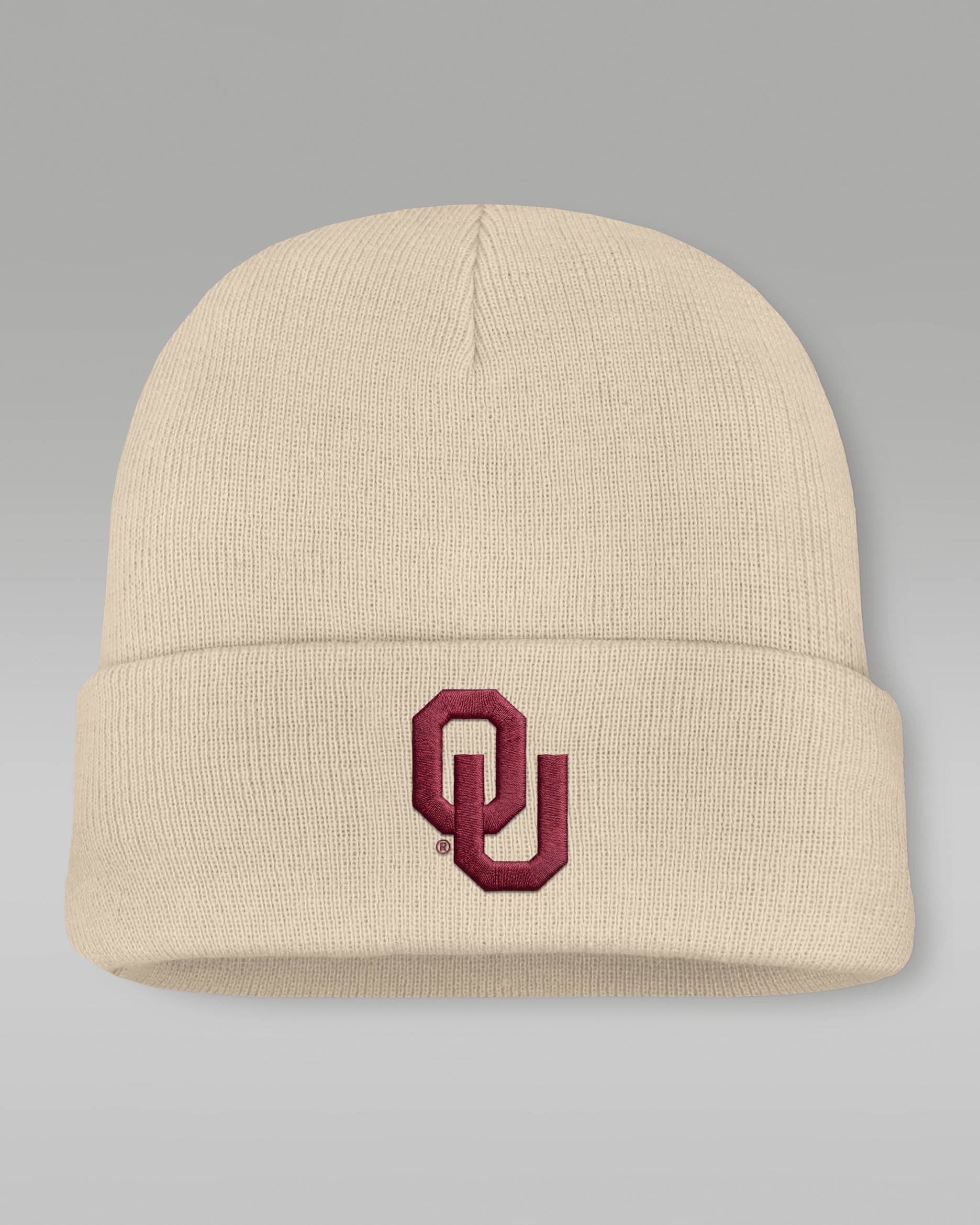 Oklahoma Natural Utility Men's Jordan Brand College Cuffed Beanie - Natural