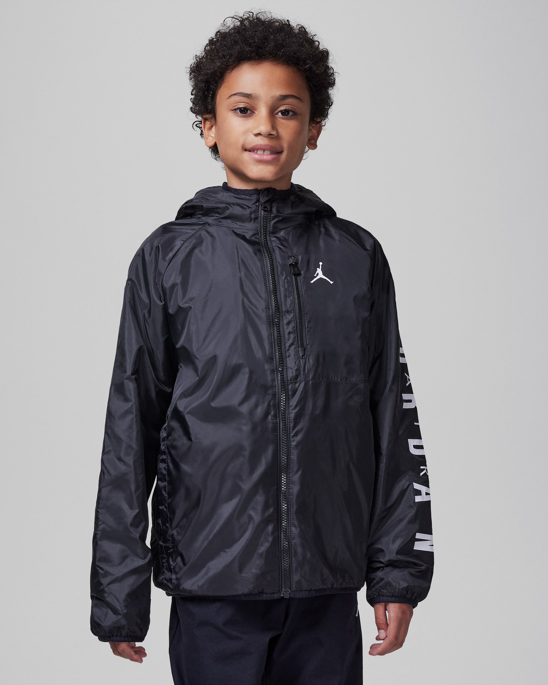 Jordan Big Kids' Lightweight Fleece-Lined Jacket - Black