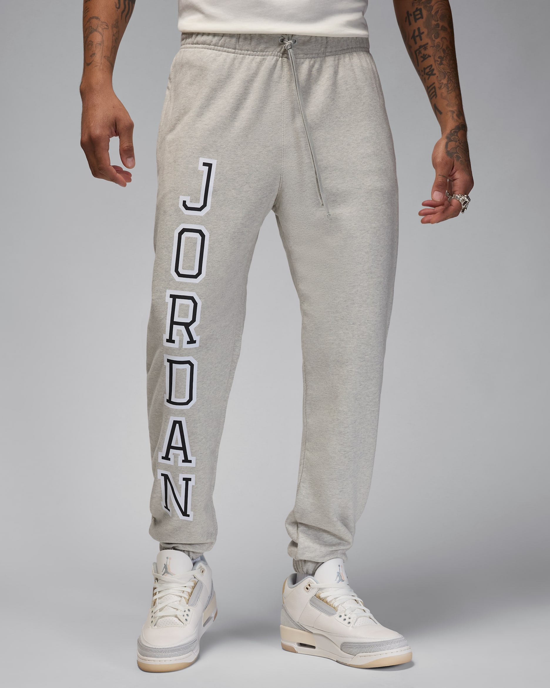 ジョーダン スポーツ クロスオーバー メンズ Dri-FIT フリース パンツ - グレーヘザー/ホワイト