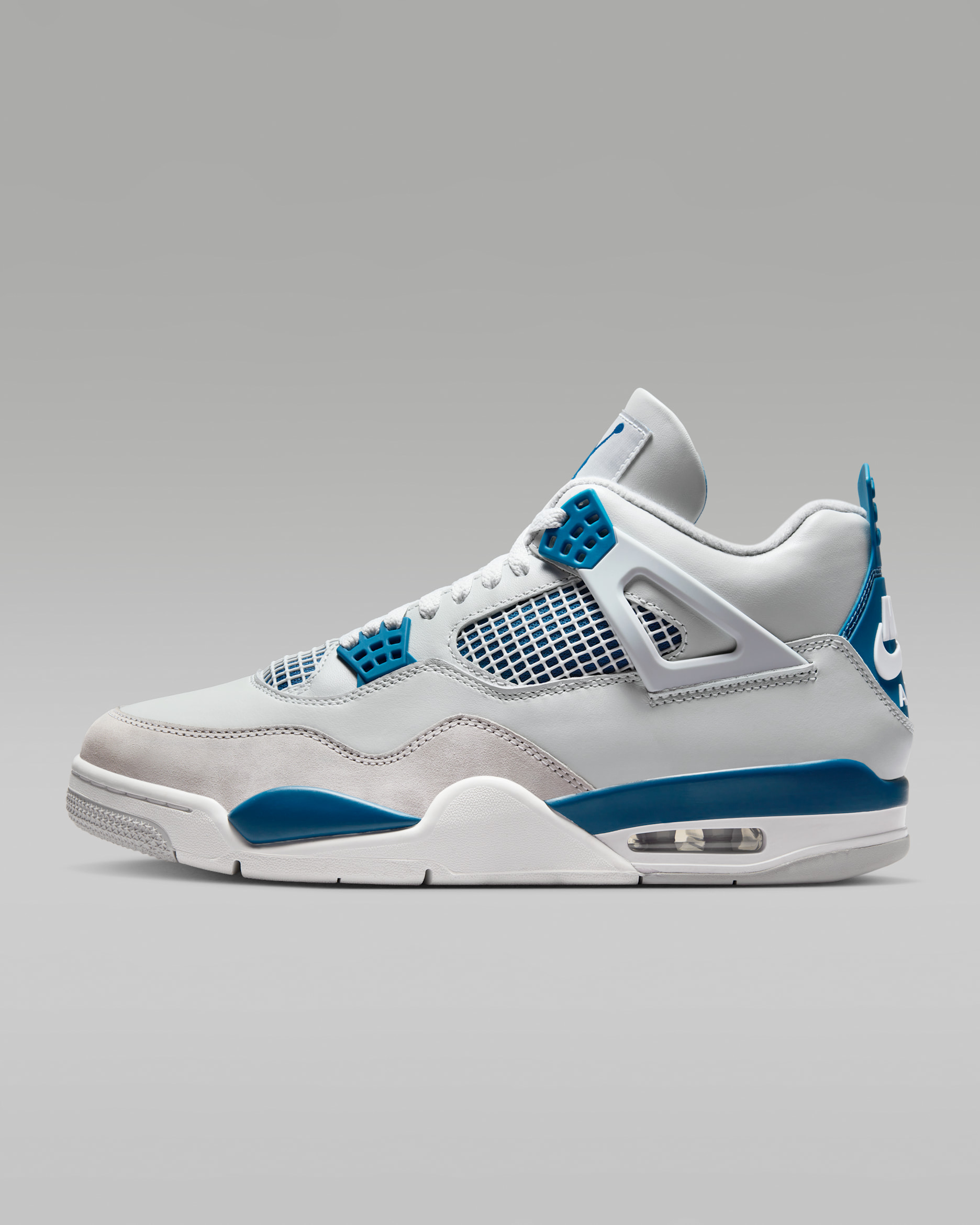 Air Jordan 4 Retro 'Industrial Blue' Men's Shoes - Off-White/Neutral Grey/Military Blue