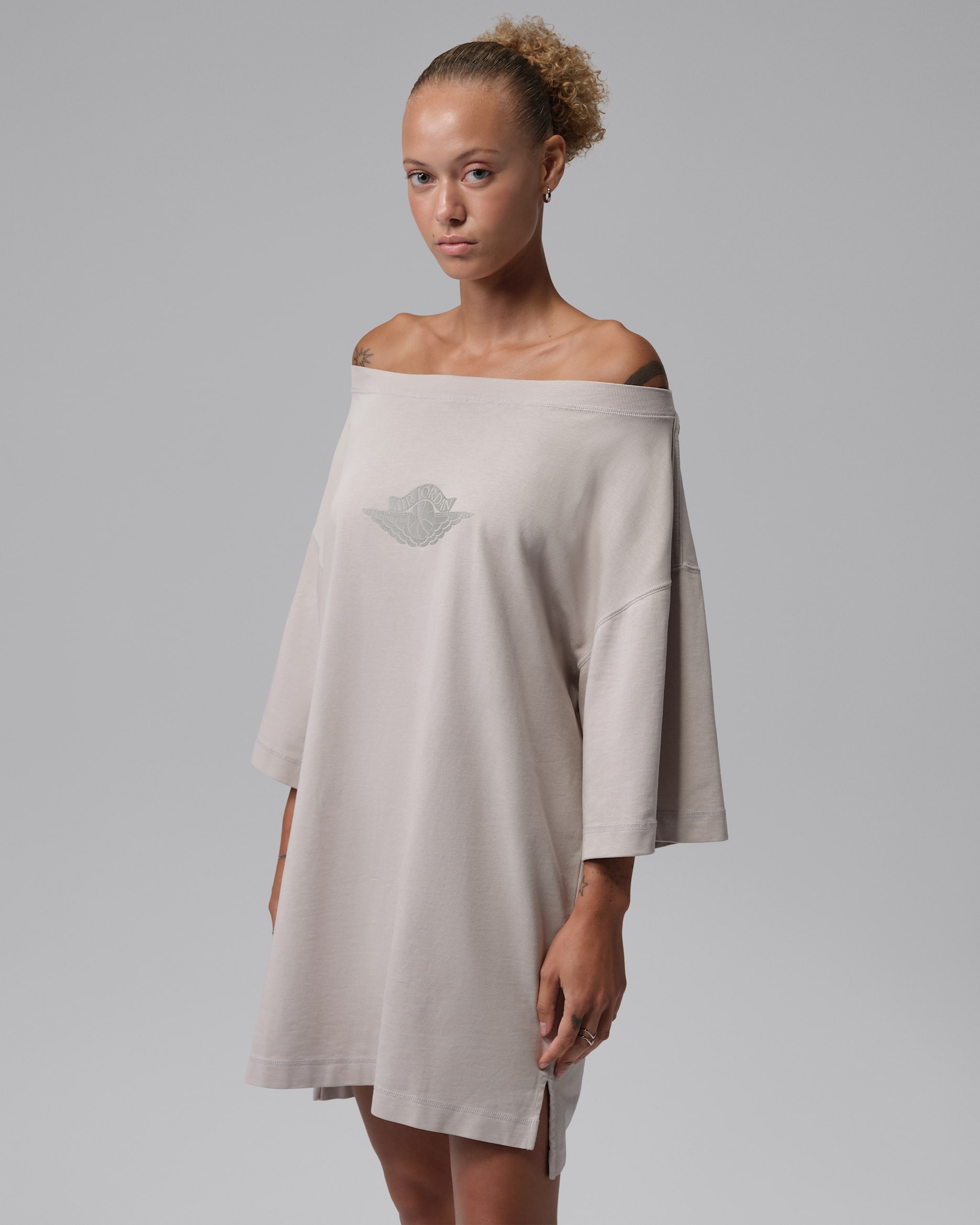 Vestido playera para mujer Jordan Flight - Mena de hierro claro/Gris peltre/Gris peltre