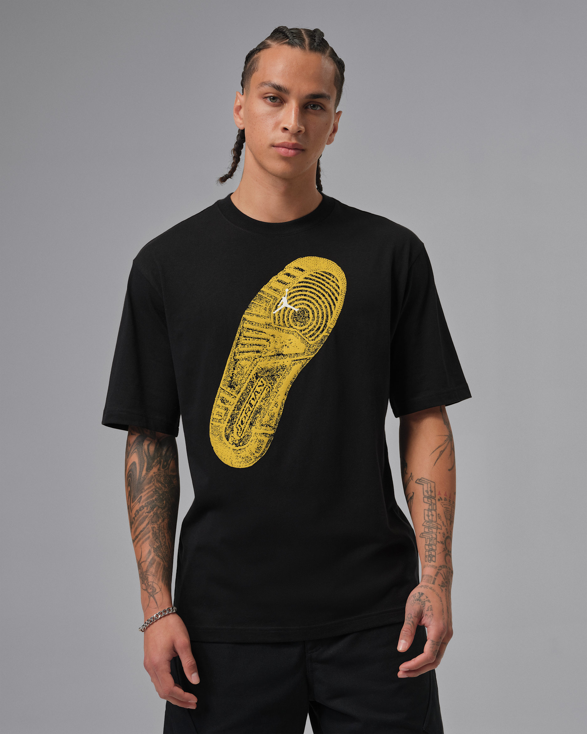 Jordan Brooklyn Men's Graphic T-Shirt - Black/Bright Citron/White