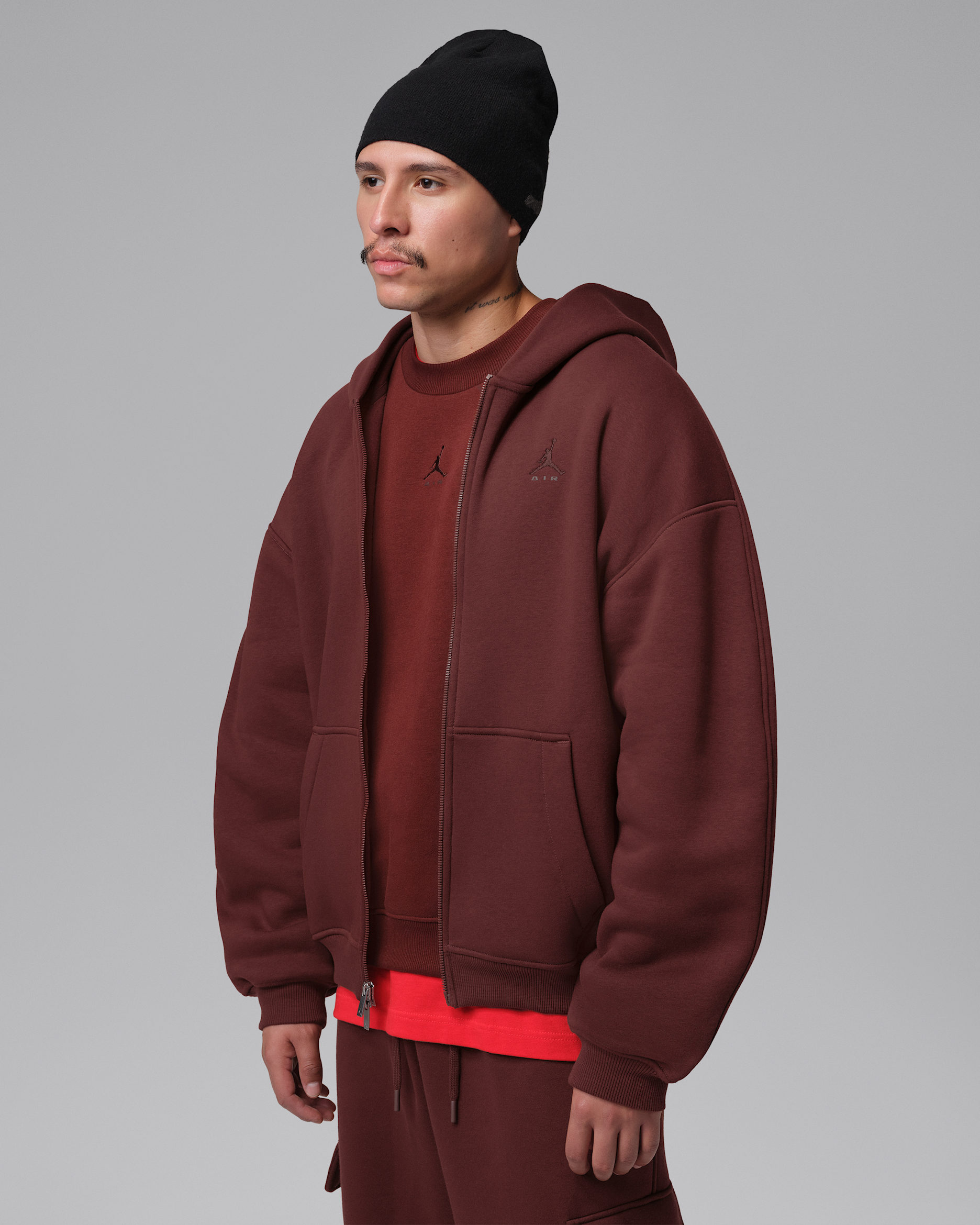 Jordan Brooklyn Men's Oversized Fleece Full-Zip - Bronze Eclipse/Earth