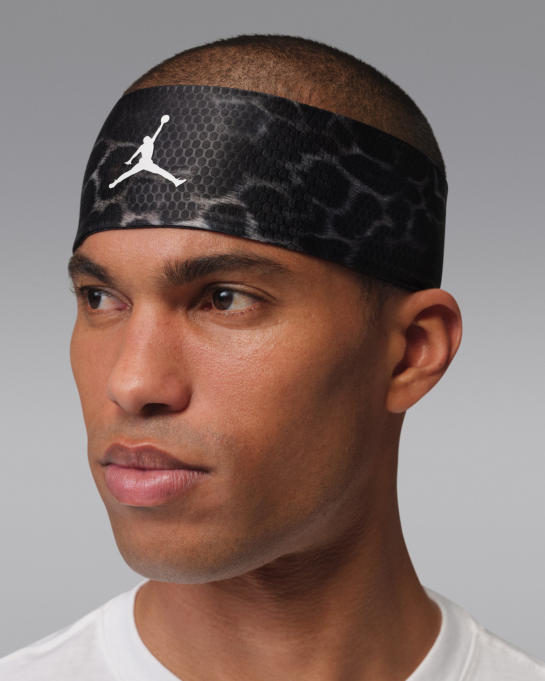 Jordan Dri-FIT Printed Performance Sport Headband - Black/White/White