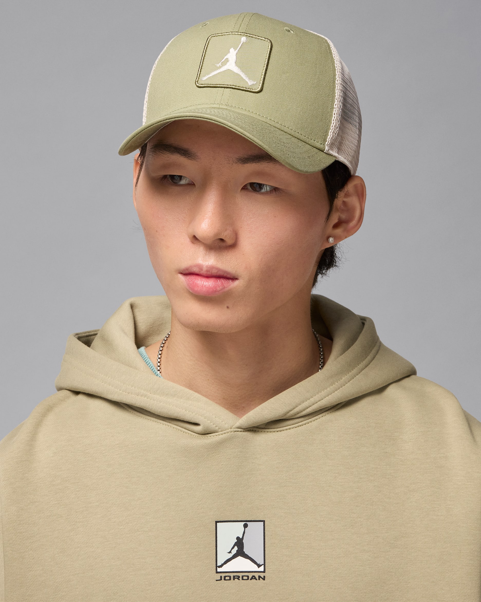 Jordan Rise gestructureerde pet - Medium Khaki/Light Orewood Brown/Sail