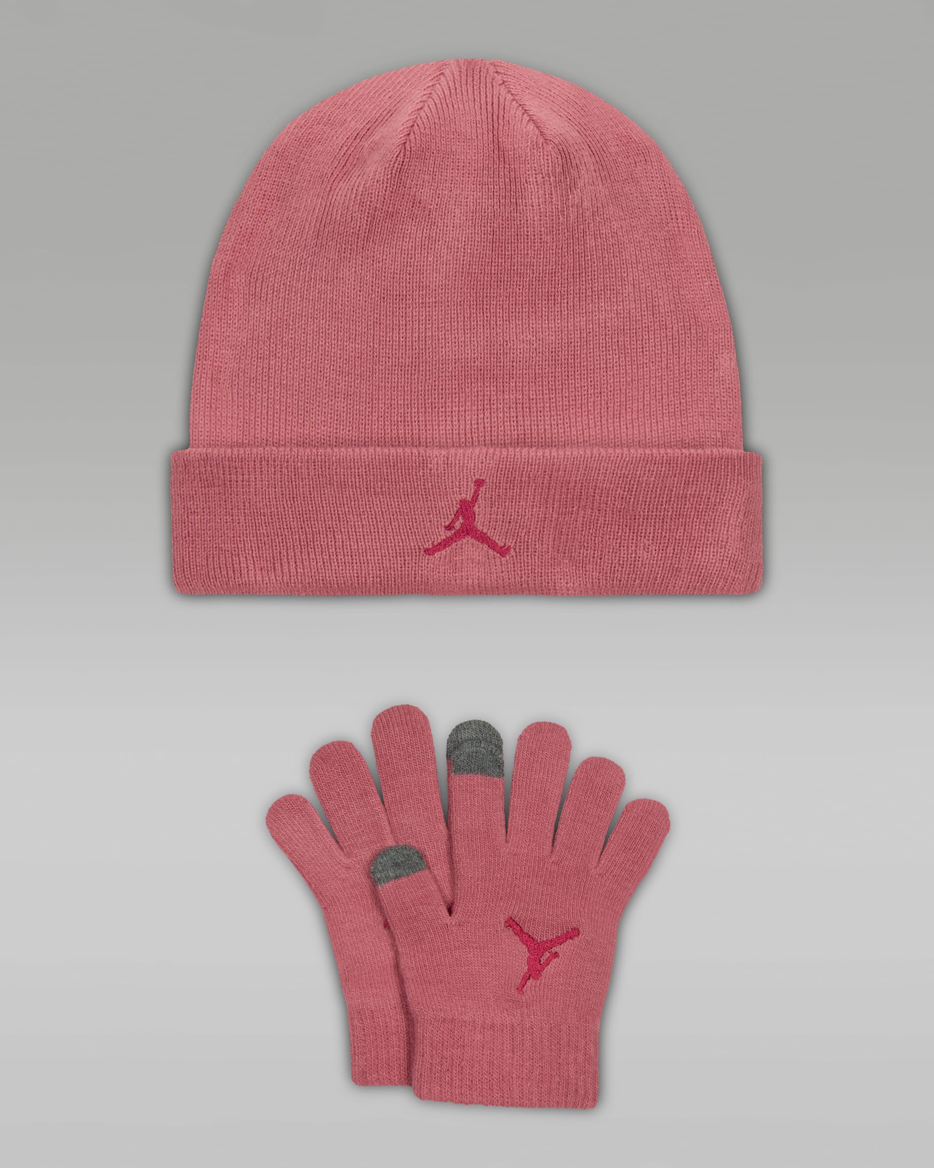 Jordan Essentials Big Kids' 2-Piece Beanie Set - Desert Berry