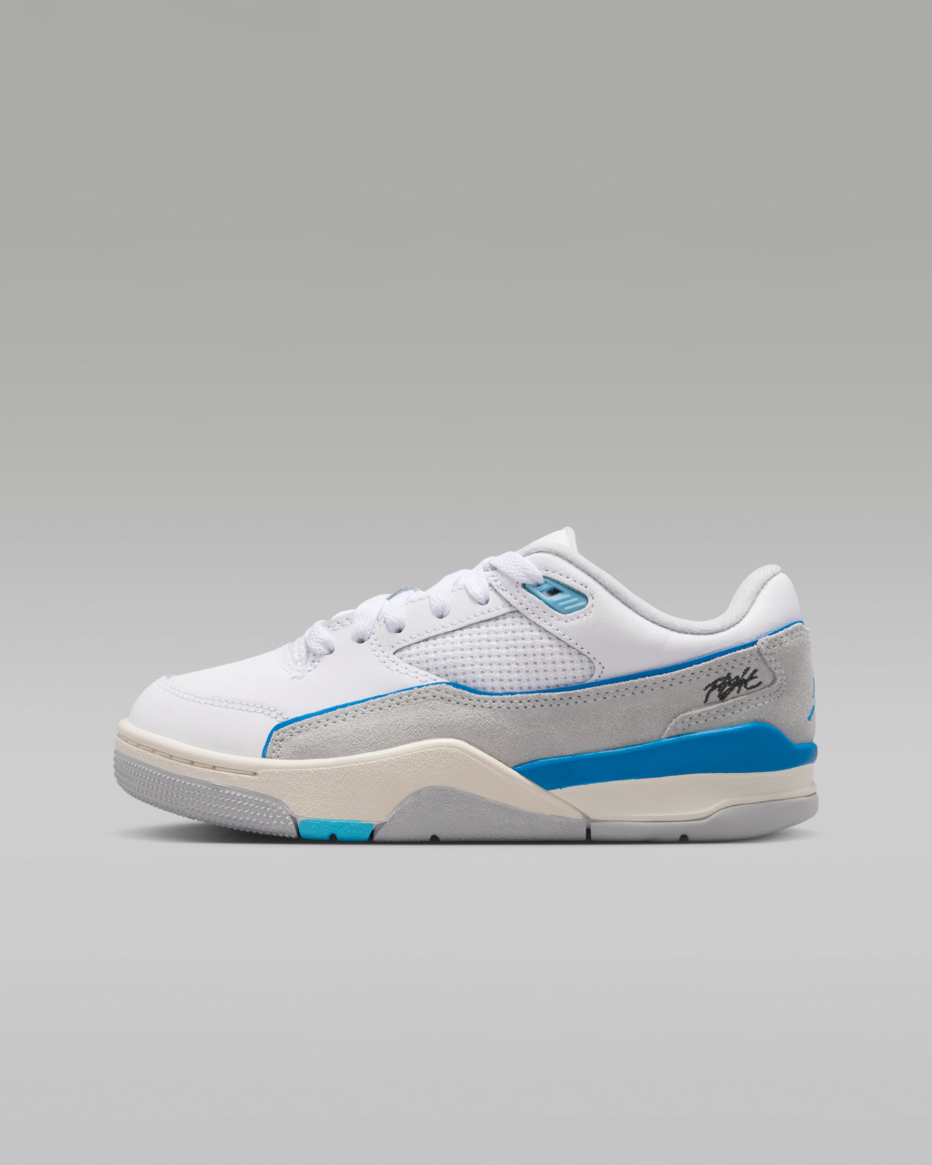 Jordan Flight Court Big Kids' Shoes - White/Pure Platinum/Sail/Photo Blue