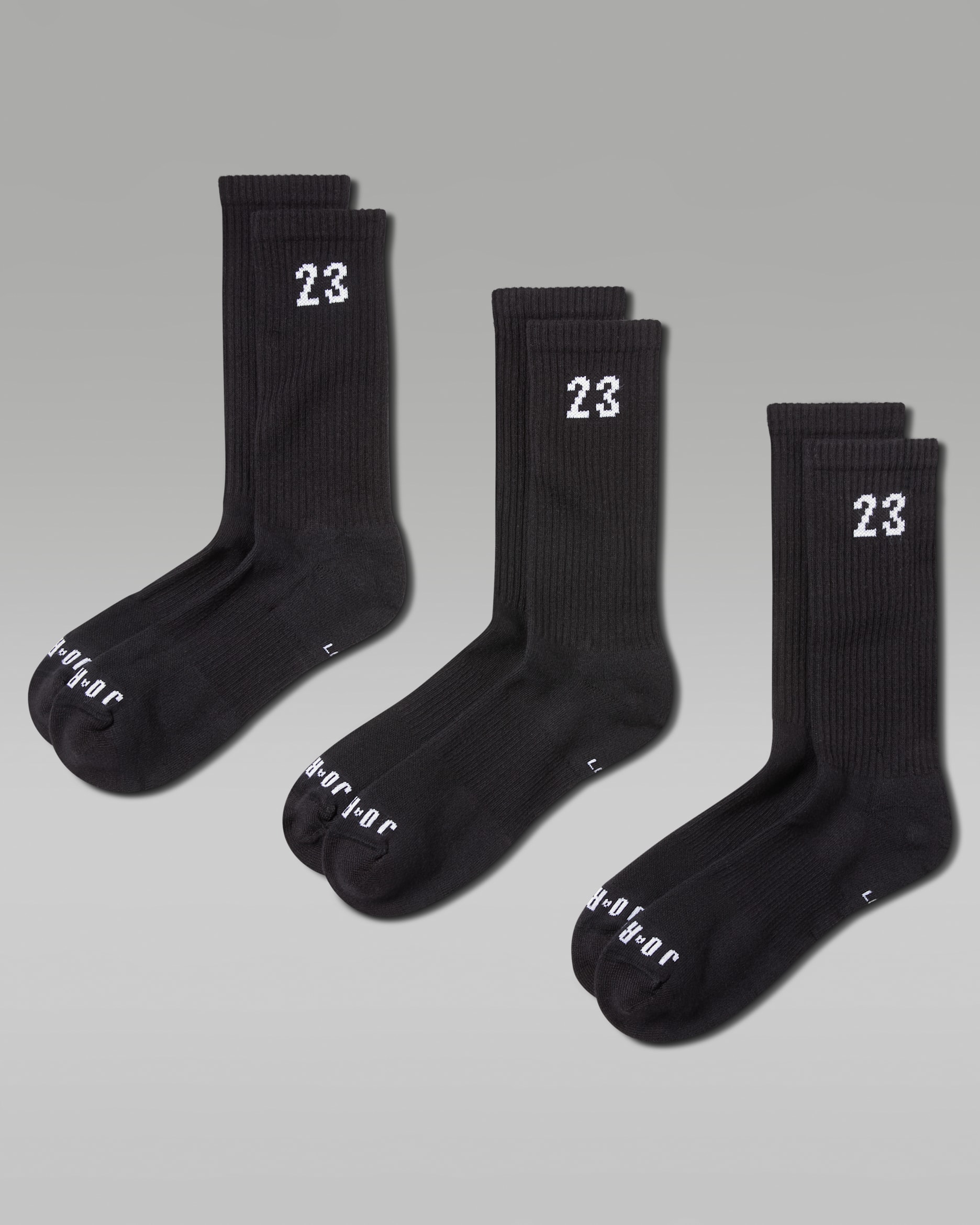 Jordan Essentials Crew Socks (3 Pairs) - Black/White