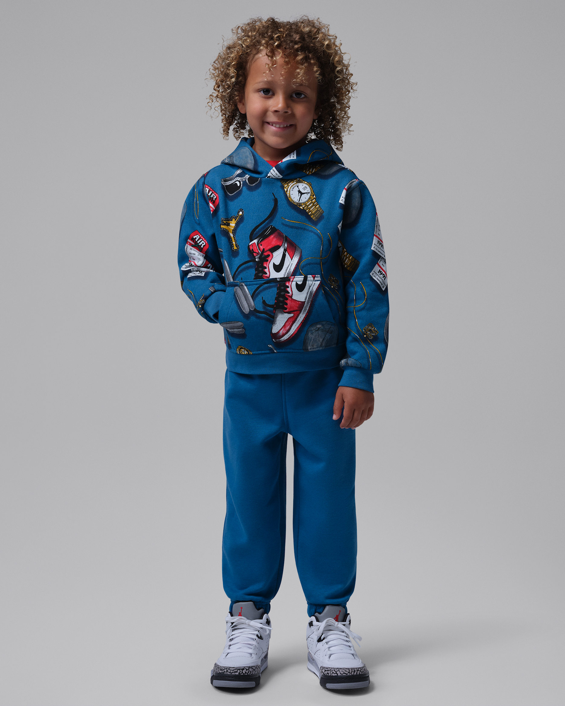 Jordan Toddler Jersey Printed Fleece 2-Piece Trouser Set - True Blue