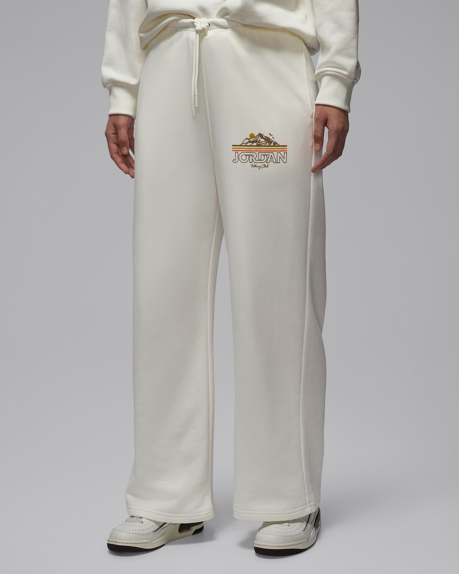 Jordan Brooklyn Fleece Women's Open-Hem Hike Mike Pants - Sail/Brown Kelp