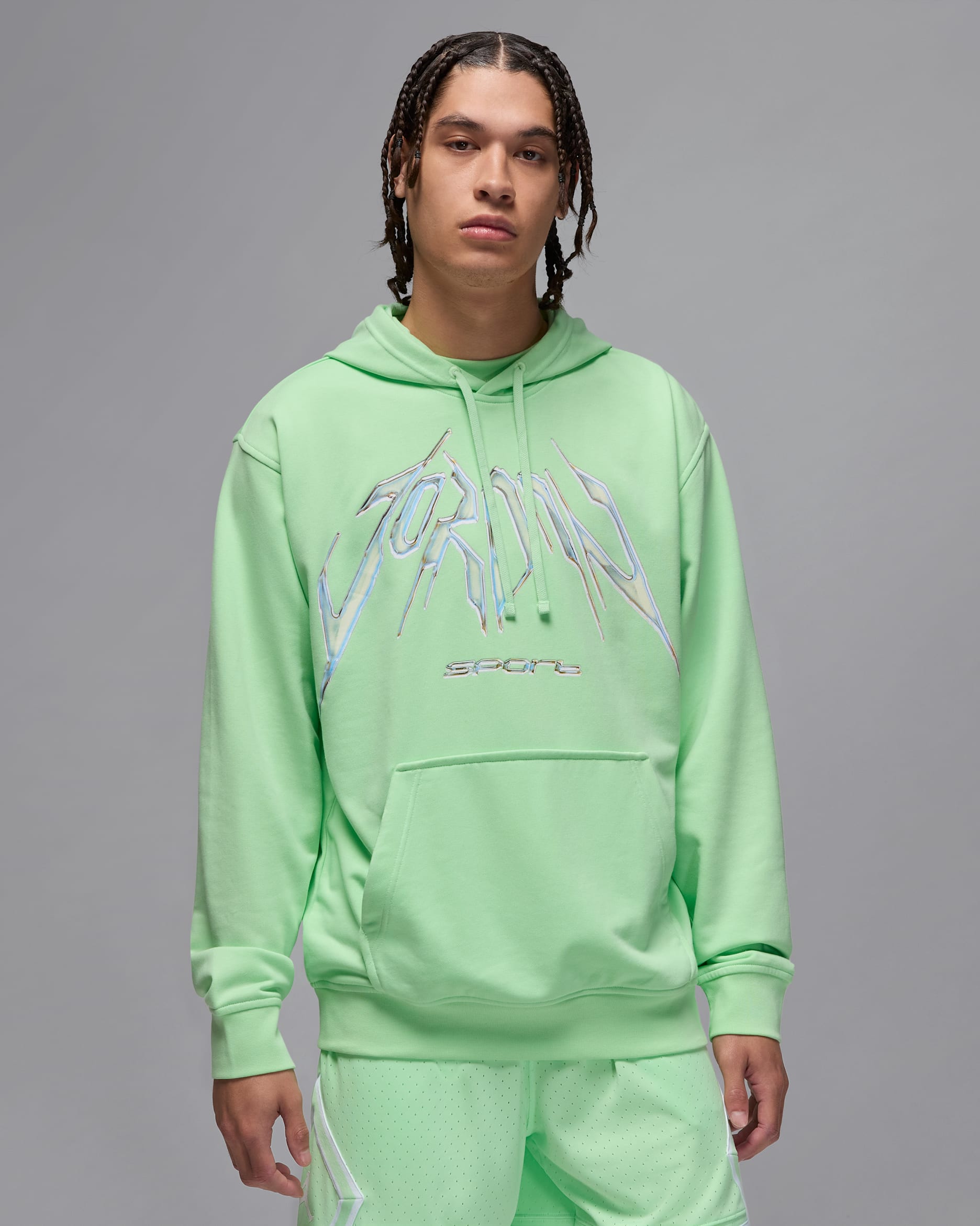 Jordan Sport Crossover Men's Dri-FIT Pullover Fleece Hoodie - Vapour Green/White