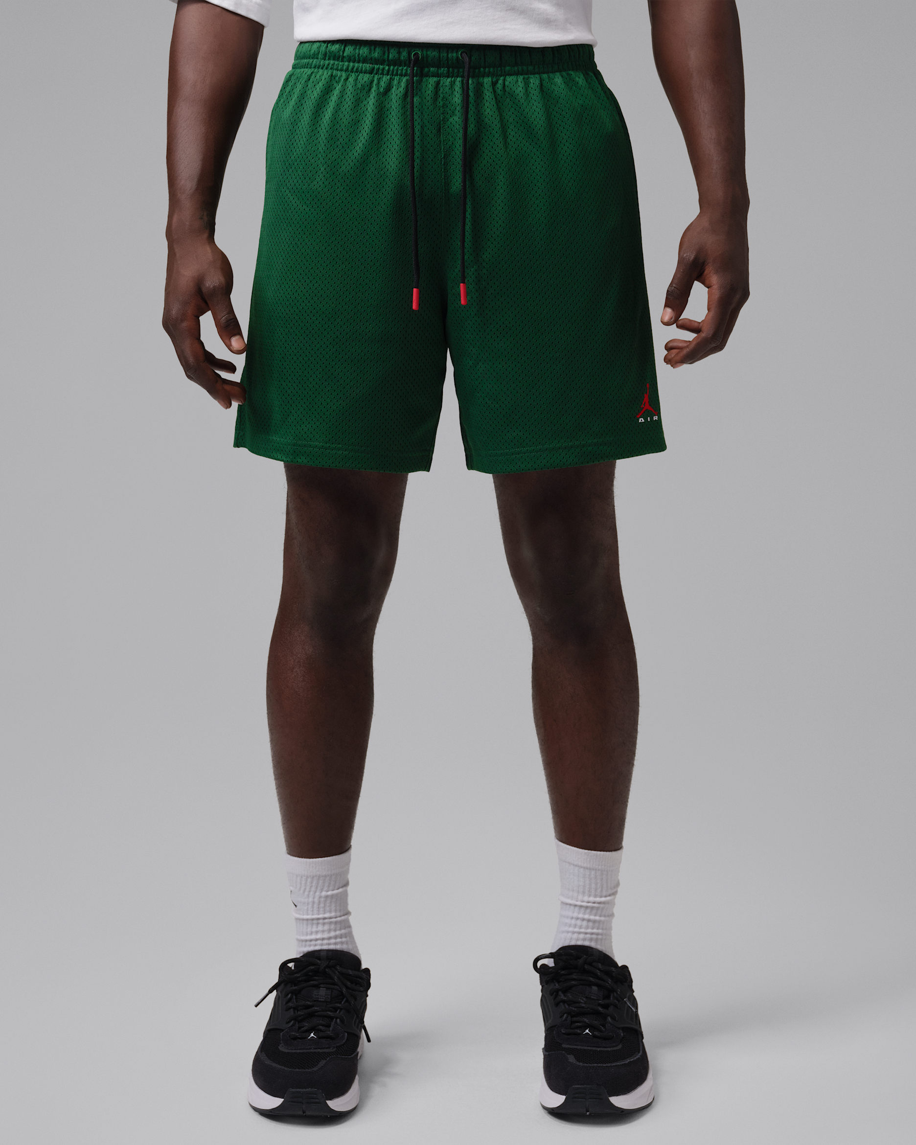 Jordan Brooklyn Men's Mesh Shorts - Gorge Green/University Red
