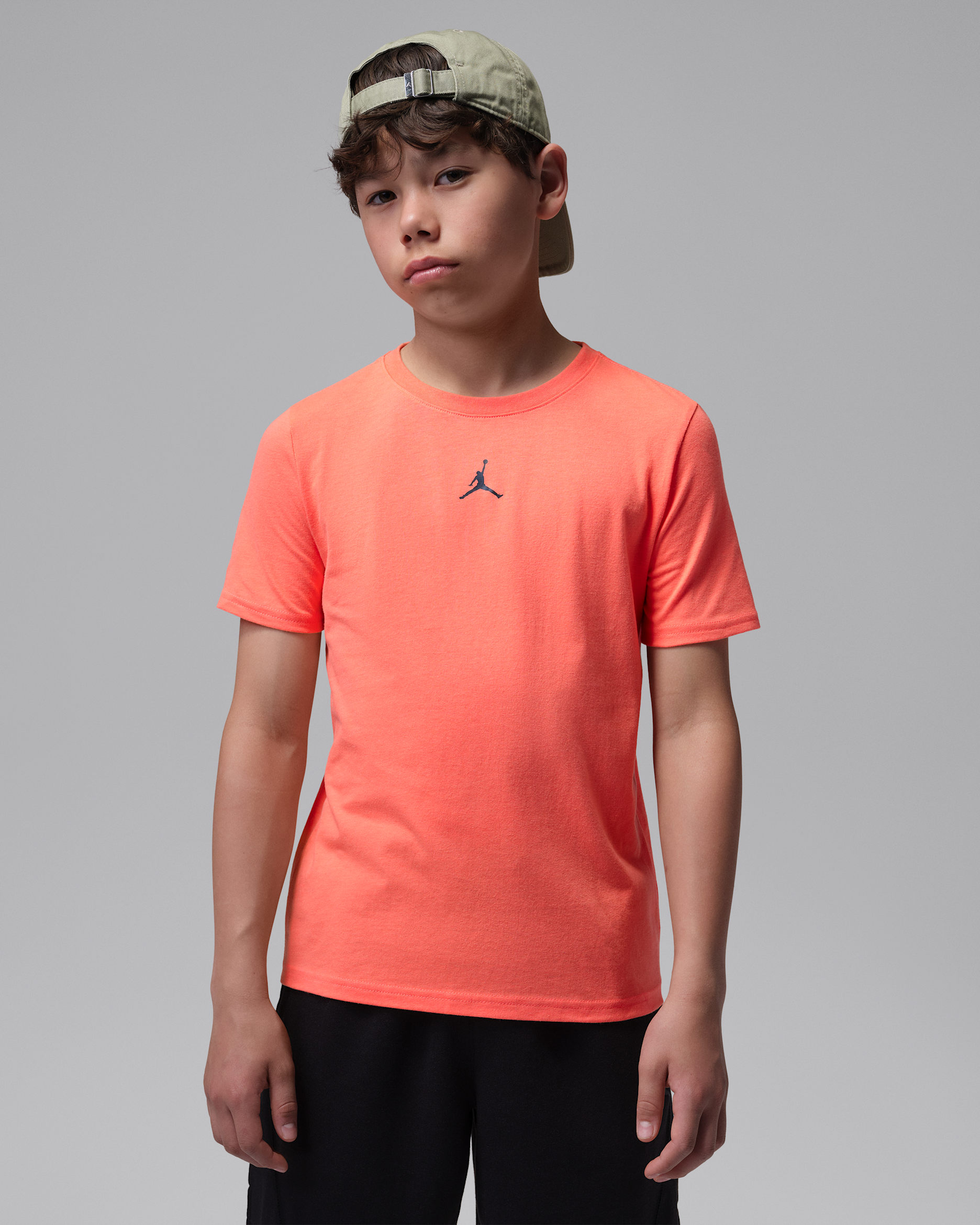 Jordan Dri-FIT Sport Big Kids' Core T-Shirt - Bright Mango