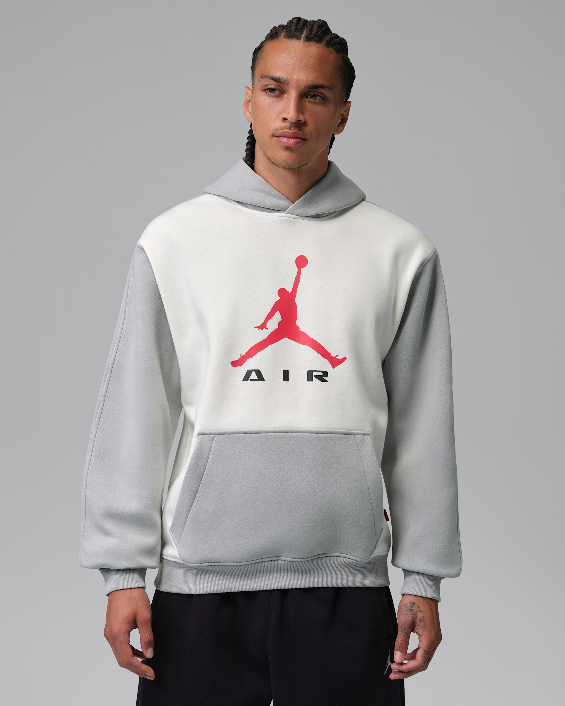 Sweat à capuche Jordan Brooklyn pour homme - Sail/Light Smoke Grey/University Red
