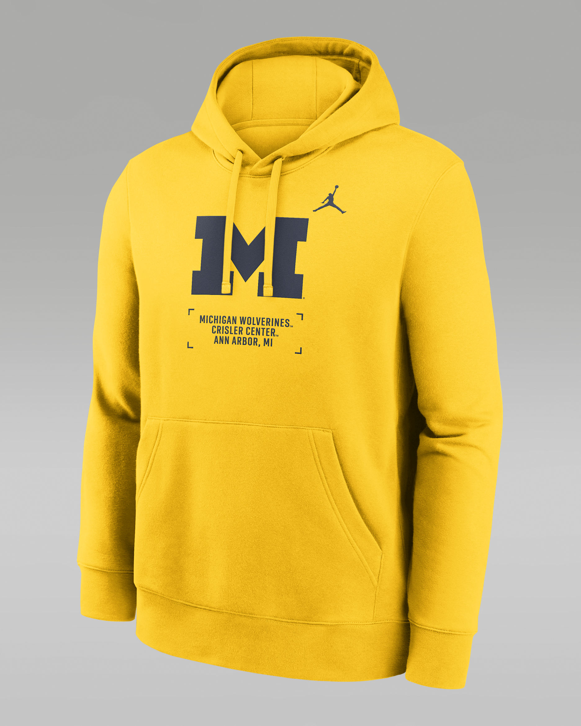 Sudadera con gorro sin cierre universitaria Nike para hombre Michigan Club Basketball 2-Hit - Amarillo maíz