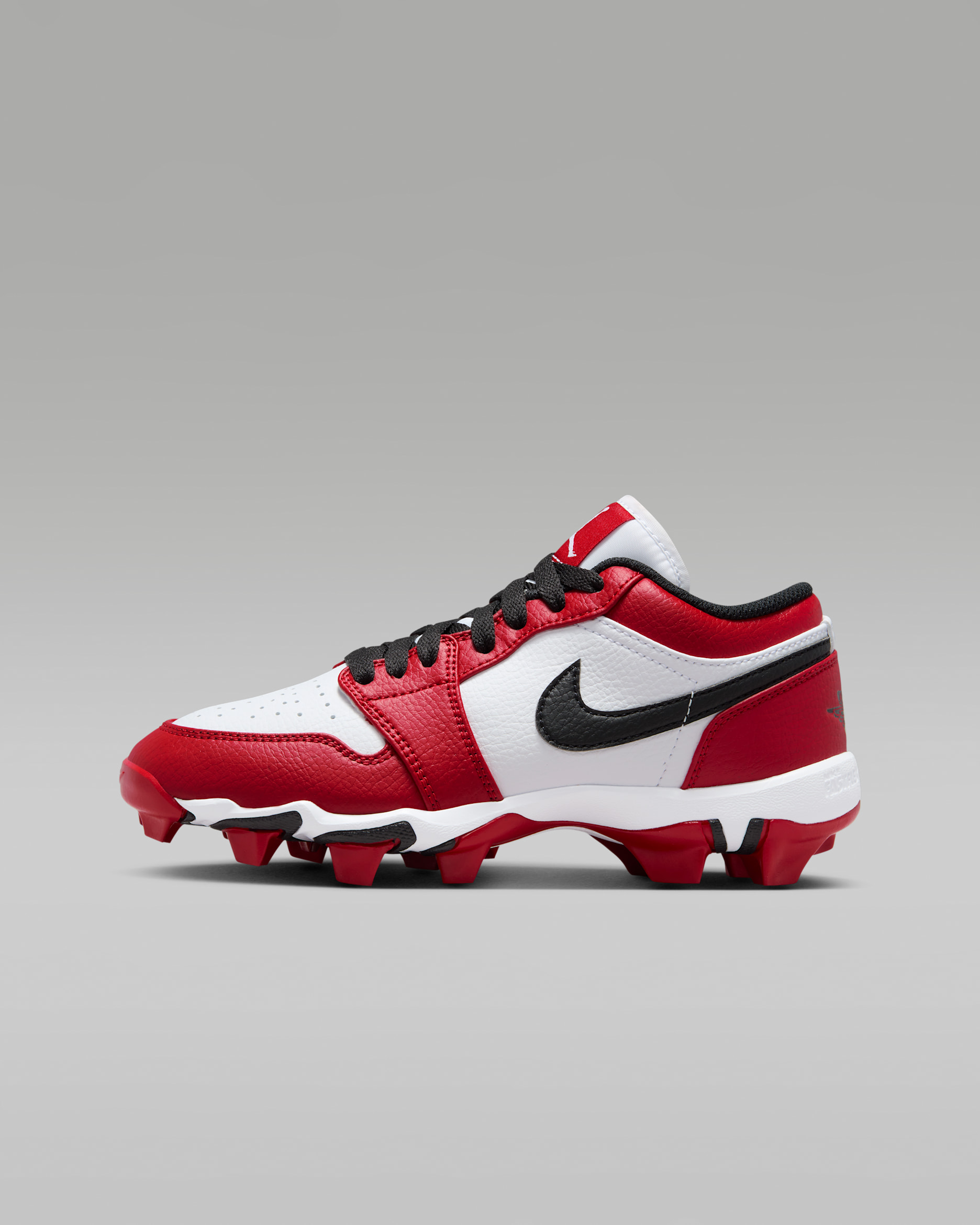 Jordan 1 Low Little/Big Kids' Cleats - White/Gym Red/Black