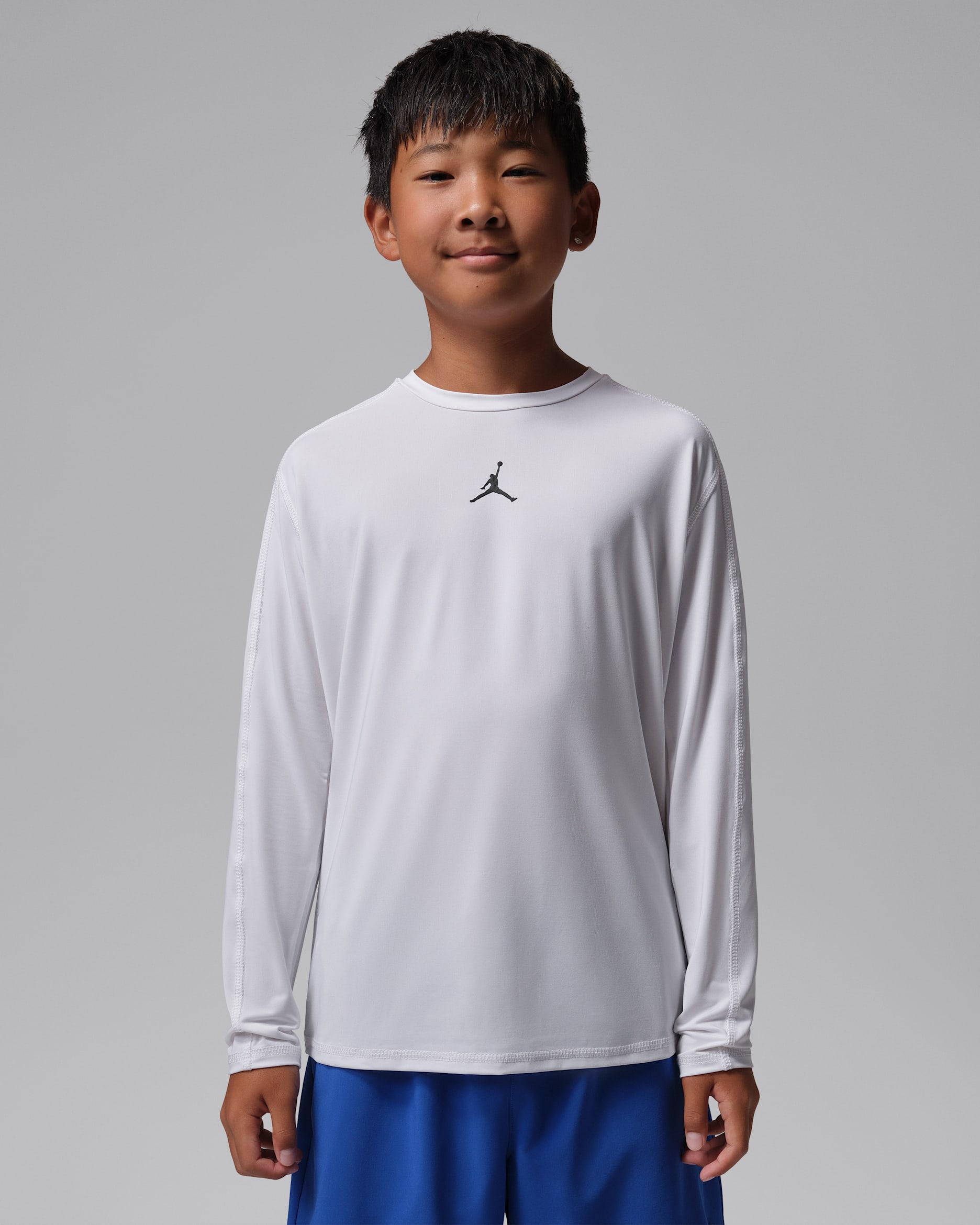Jordan Big Kids' Dri-FIT Base Layer Top - White