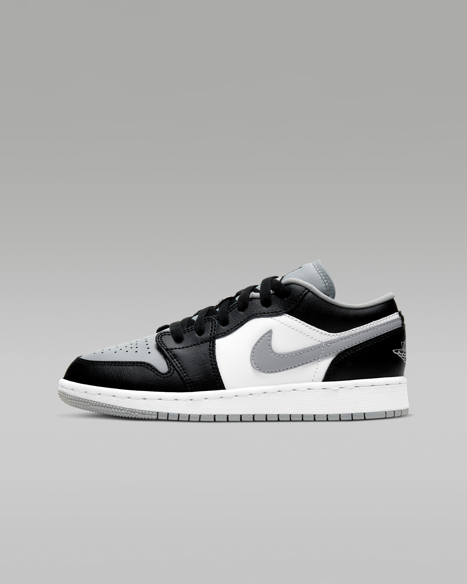 Air Jordan 1 Low kinderschoenen - Zwart/Light Smoke Grey/Wit/Zwart