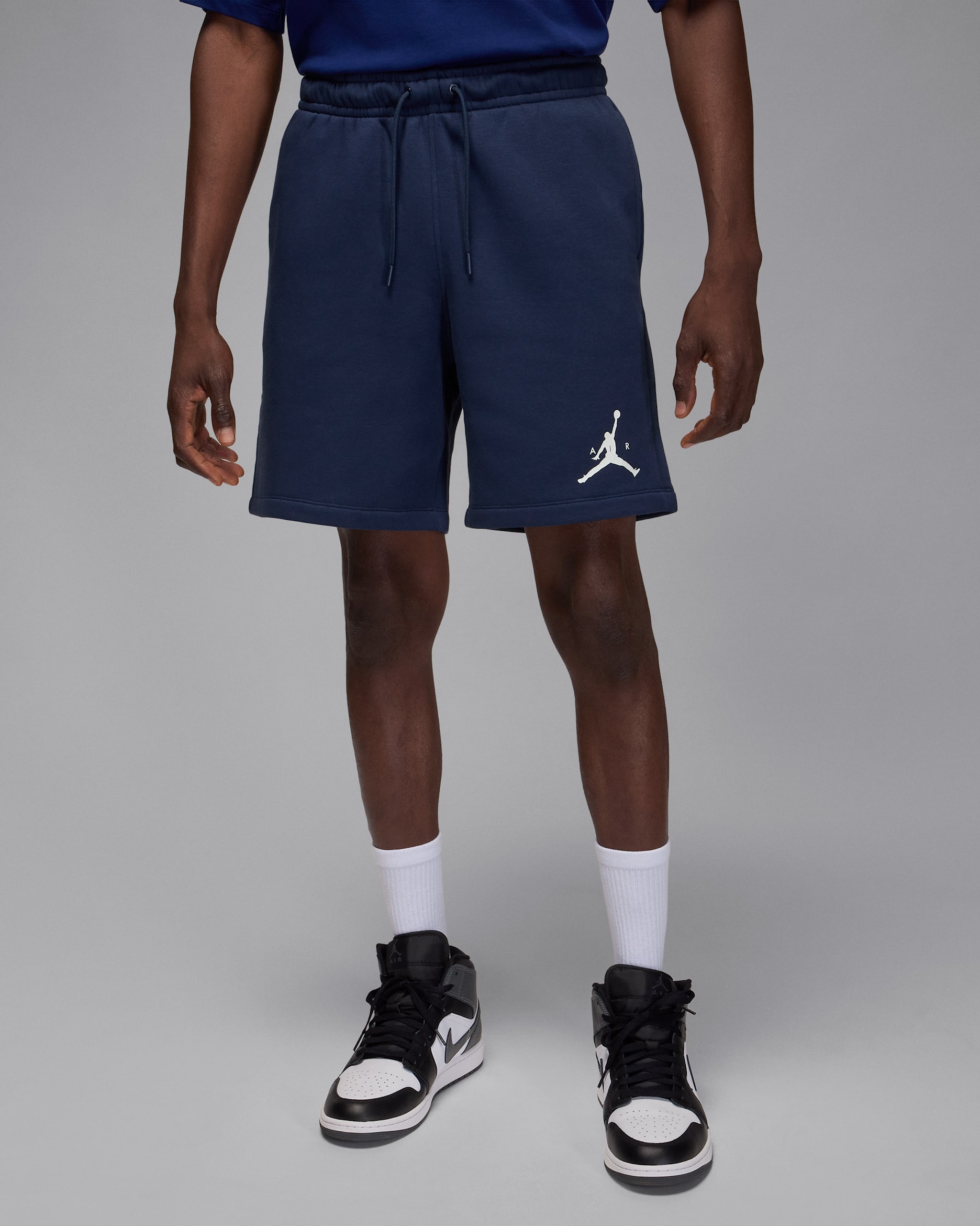 Shorts de tejido Fleece para hombre Jordan - Azul marino medianoche/Blanco
