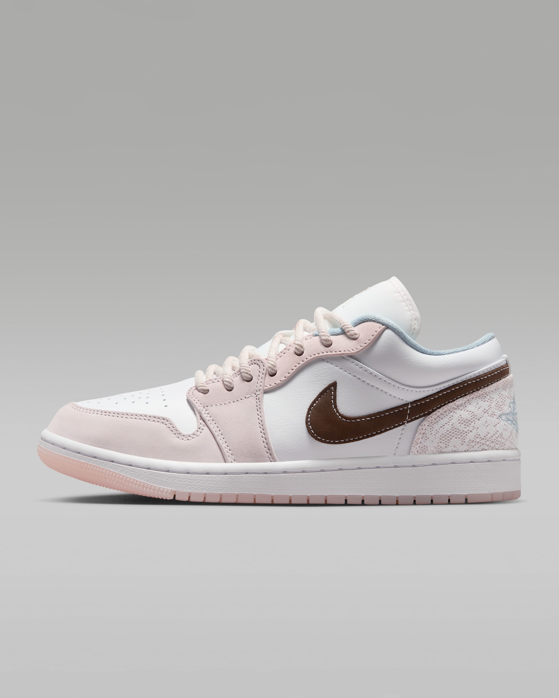 Air Jordan 1 Low Women's Shoes - White/White/Light Soft Pink/Ironstone