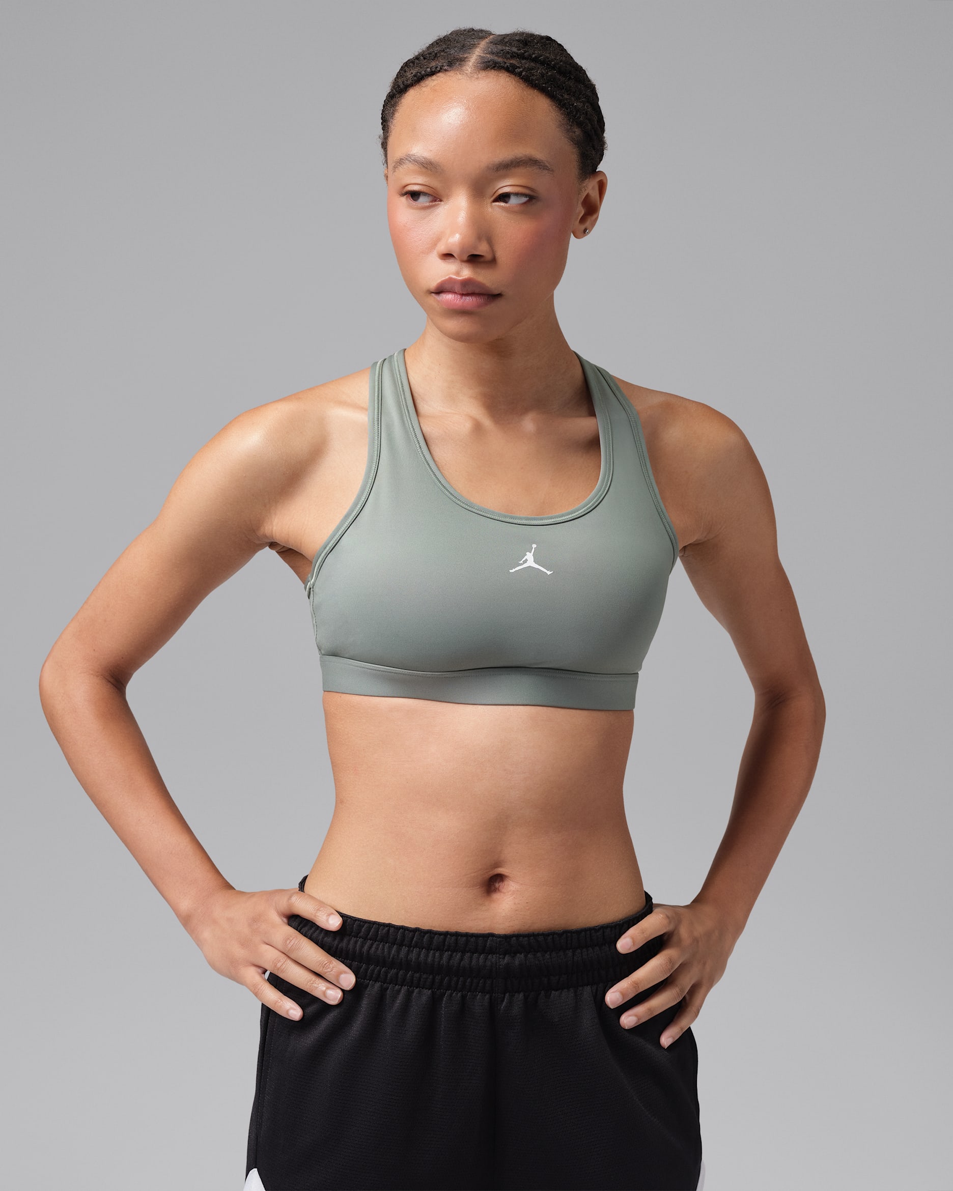Jordan Sport Women's Medium-Support Padded Jumpman Bra - Clay Green/White
