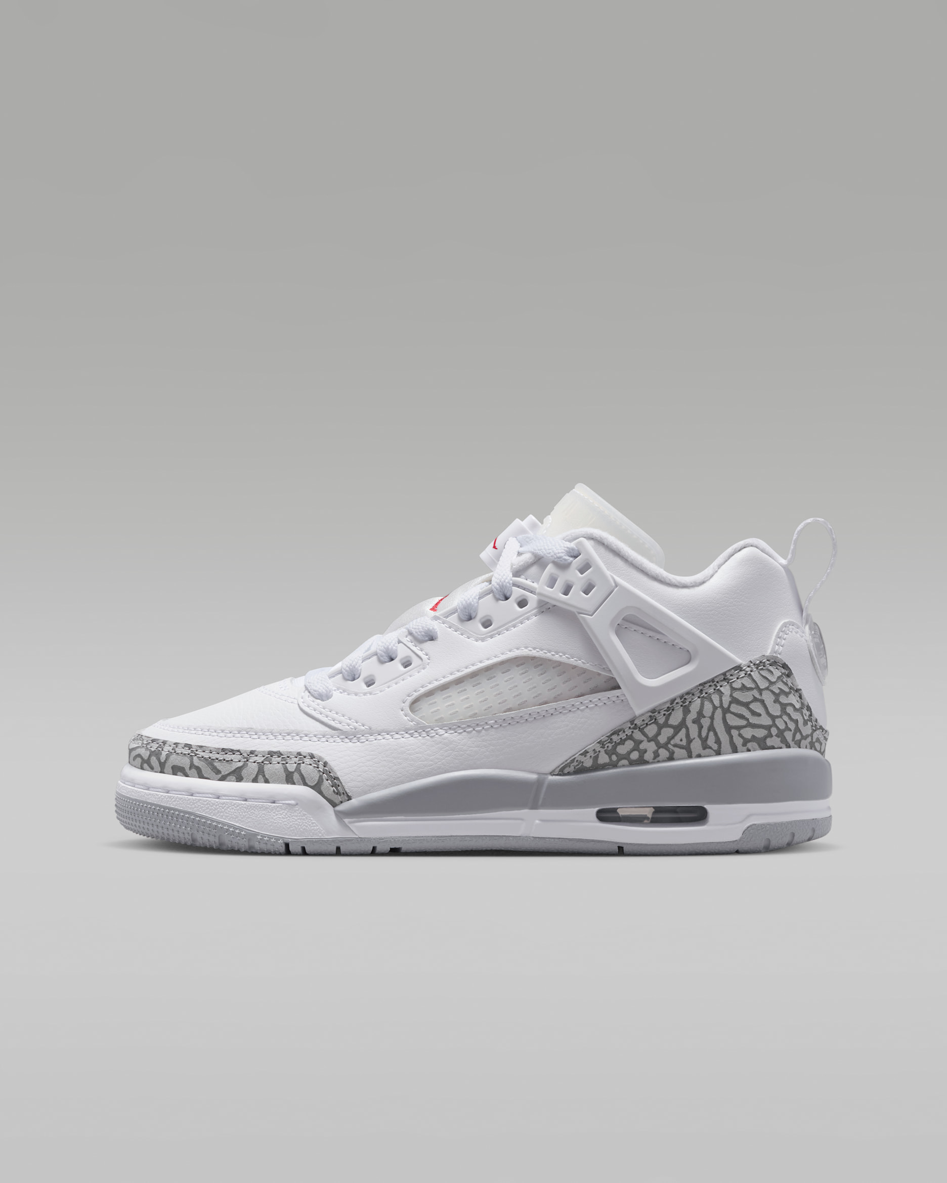 Jordan Spizike Low Older Kids' Shoes - White/Varsity Red/Cool Grey/Wolf Grey